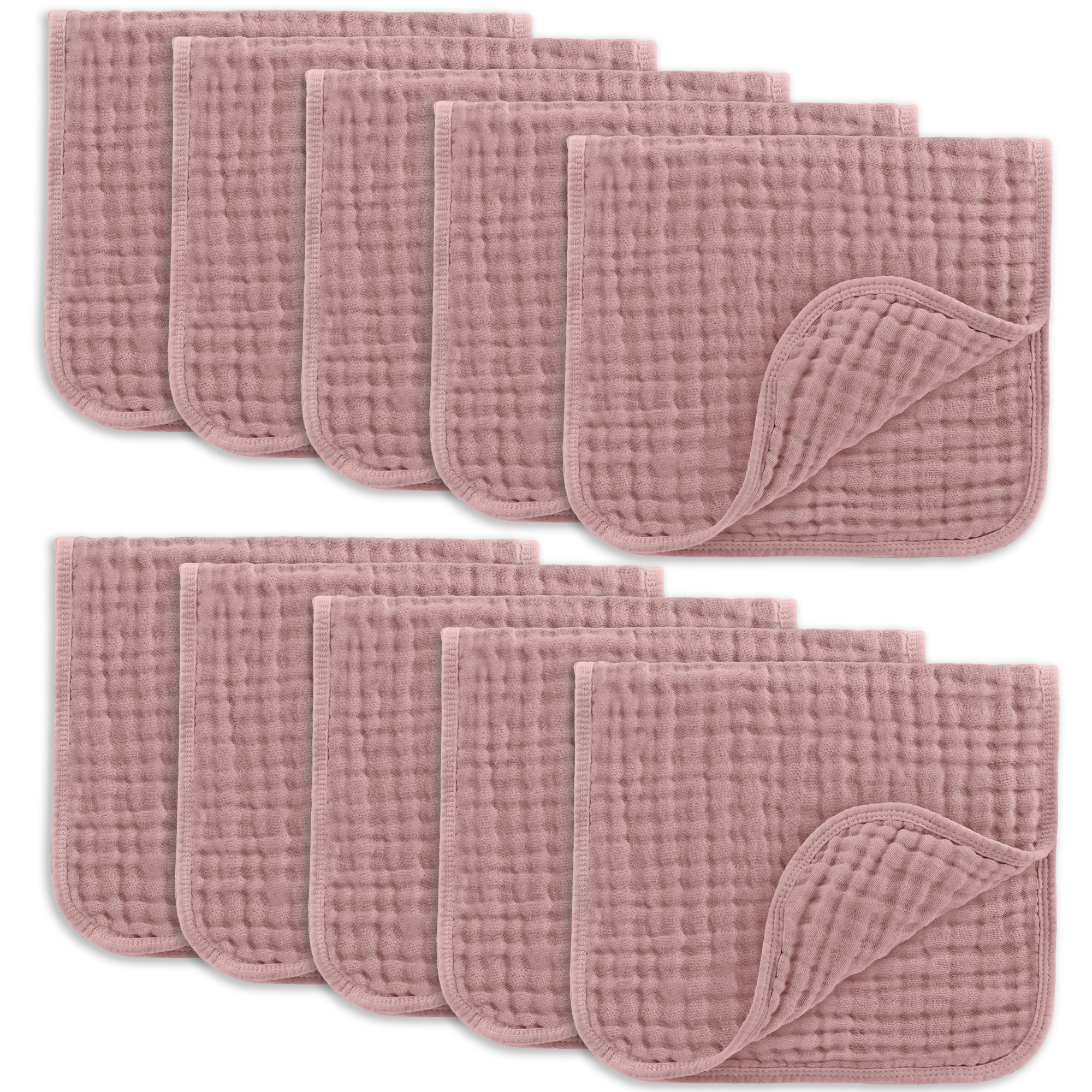 Muslin Burp Cloths in Mauve
