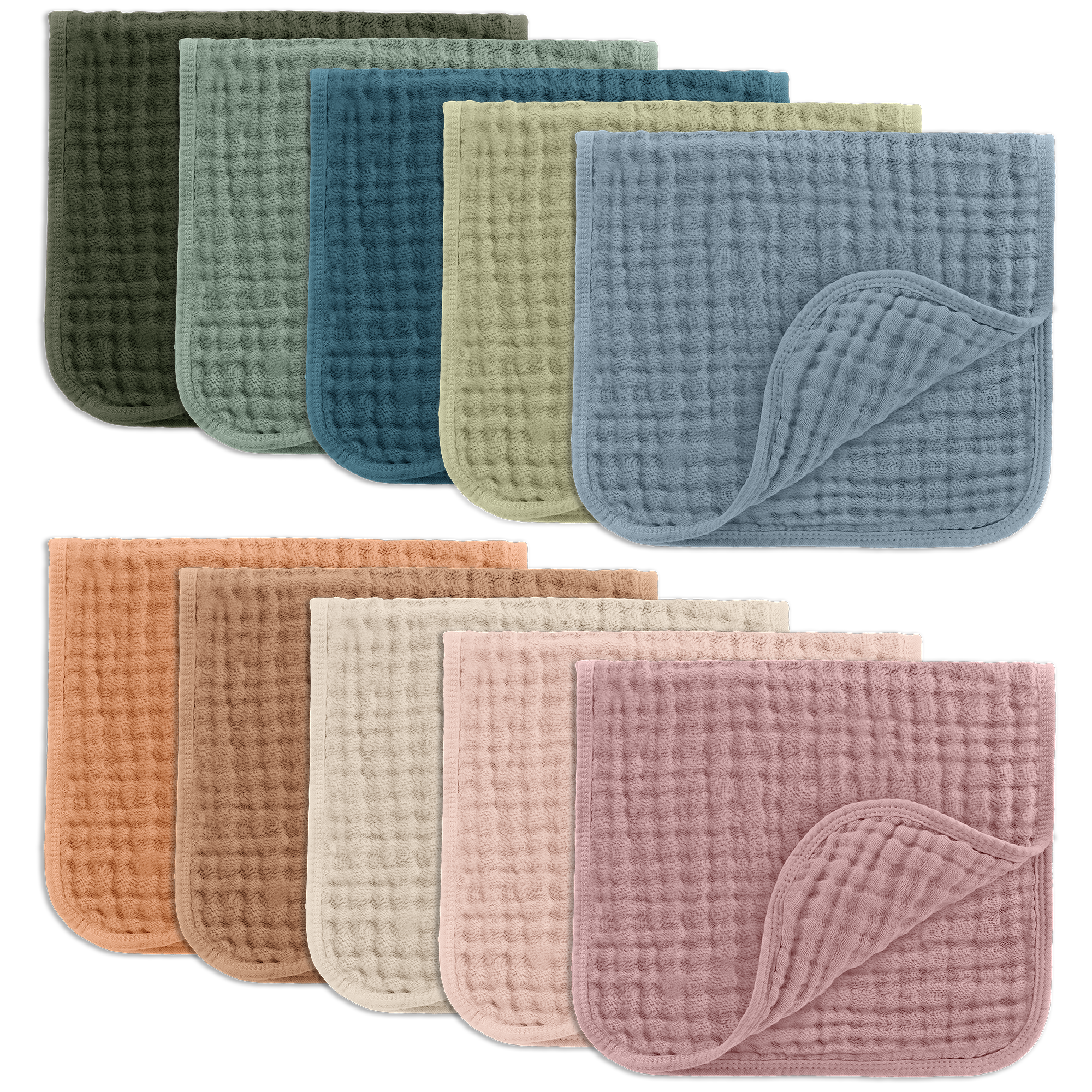 Muslin Burp Cloths in Multicolor