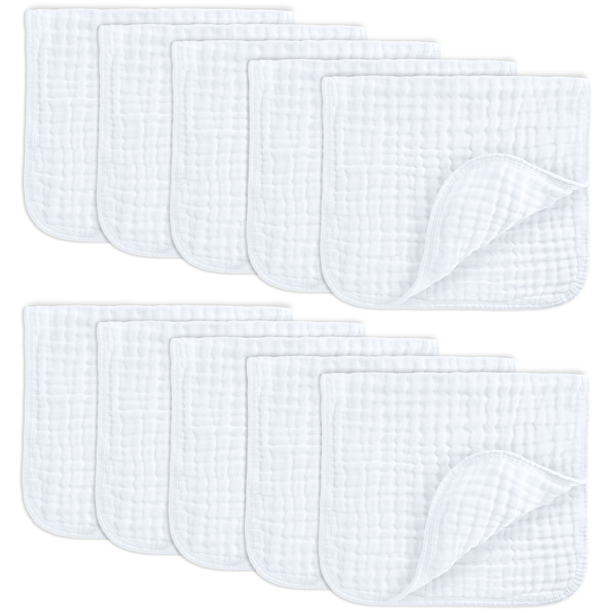 Muslin Burp Cloths in White