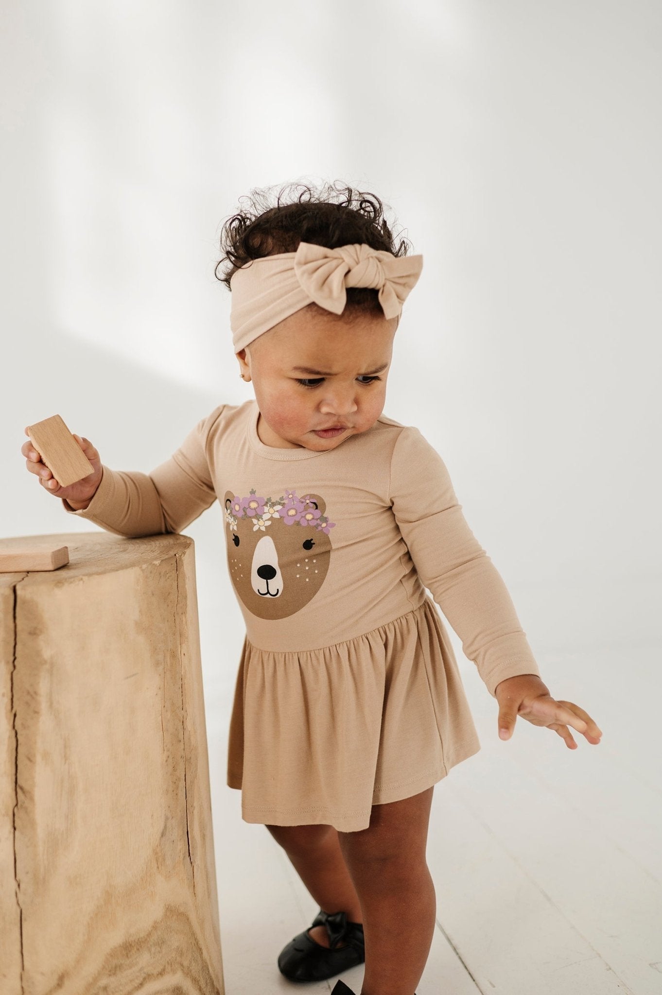 Baby Girl Long Sleeve Bodysuit Dress Set