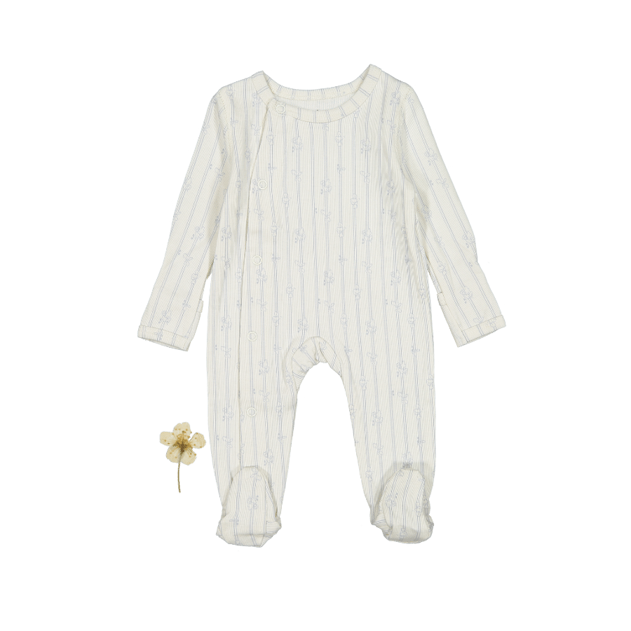 The Printed Snap Romper - Linear Leaf Front Snap Romper Lovely Littles