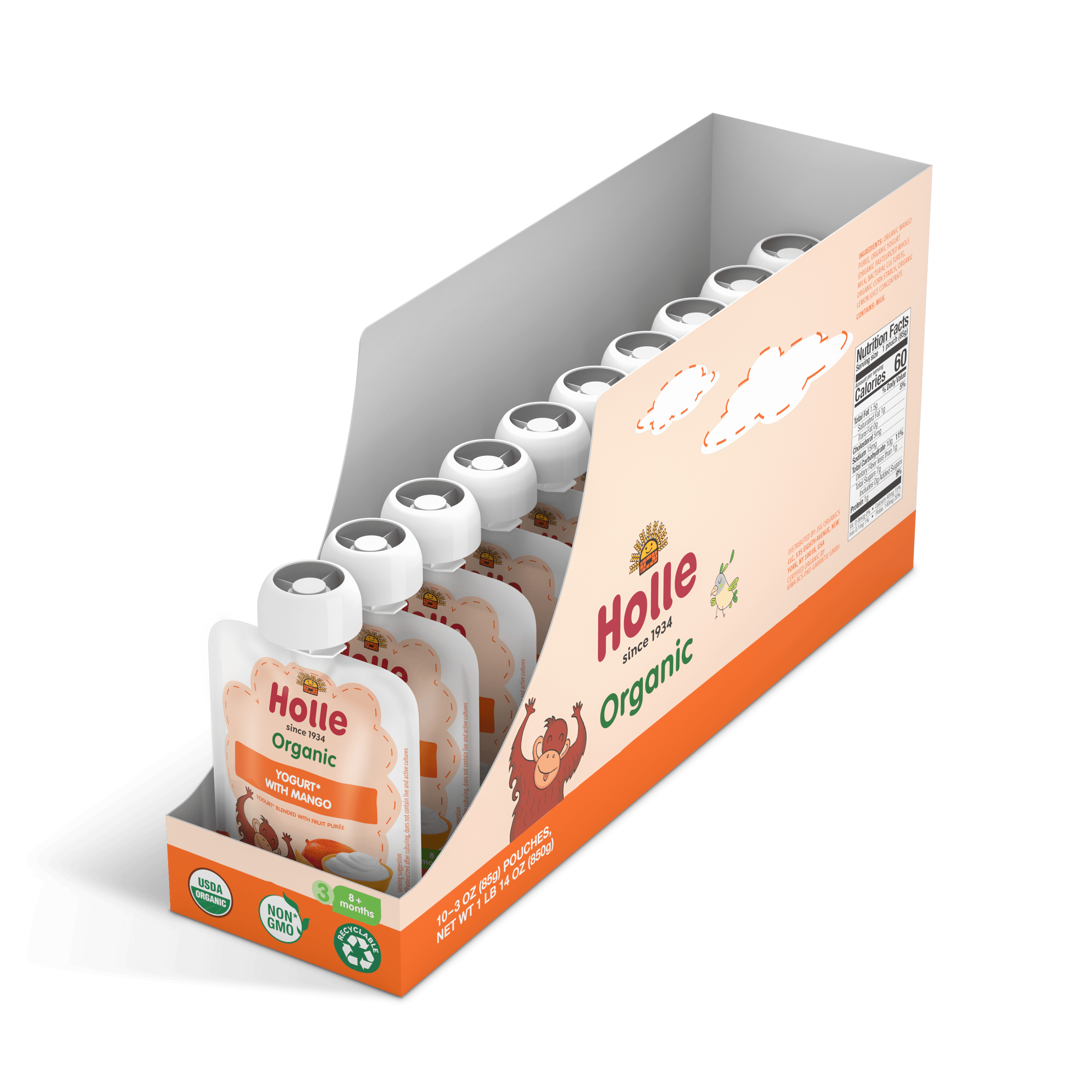 Holle Organic Yogurt Pouches - Mango
