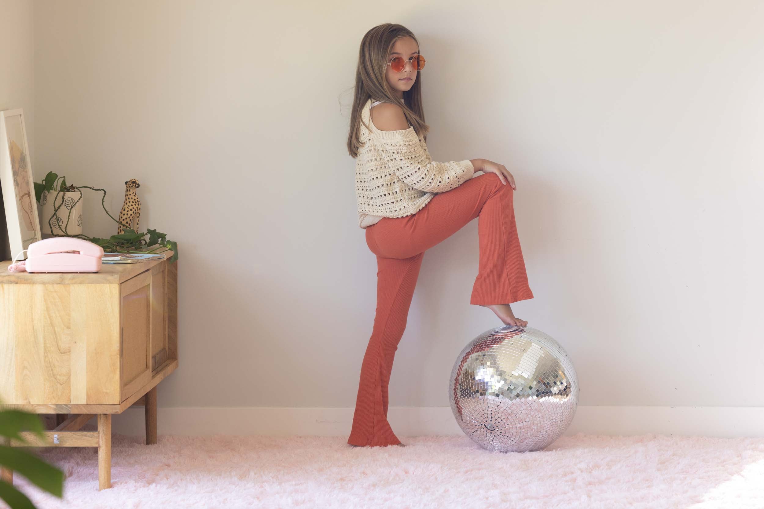 Flared Leggings - Rust