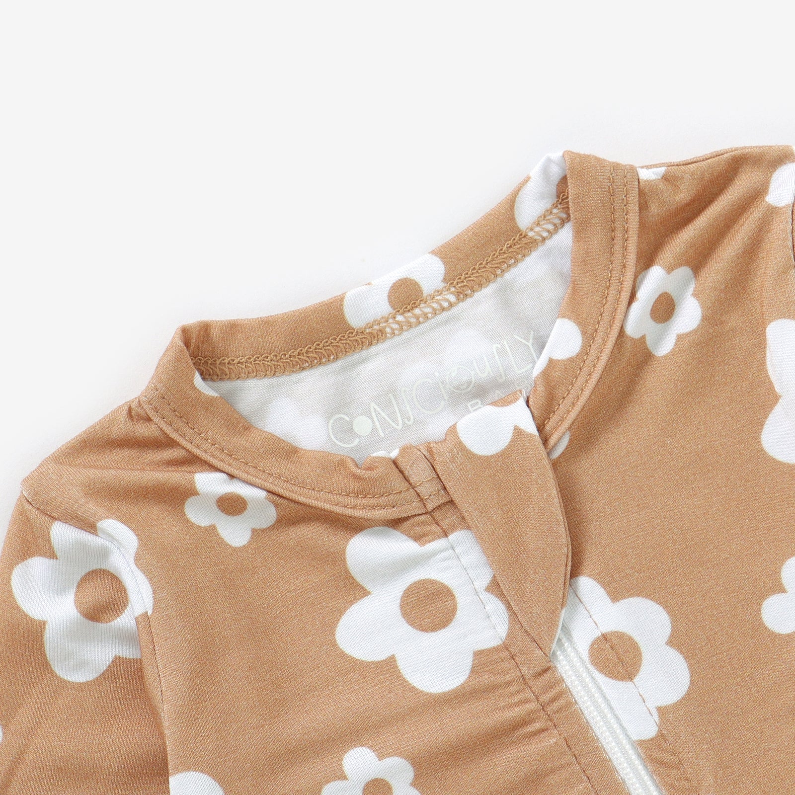 Bamboo Zip Baby Pajamas - Daisies Pajamas Consciously Baby