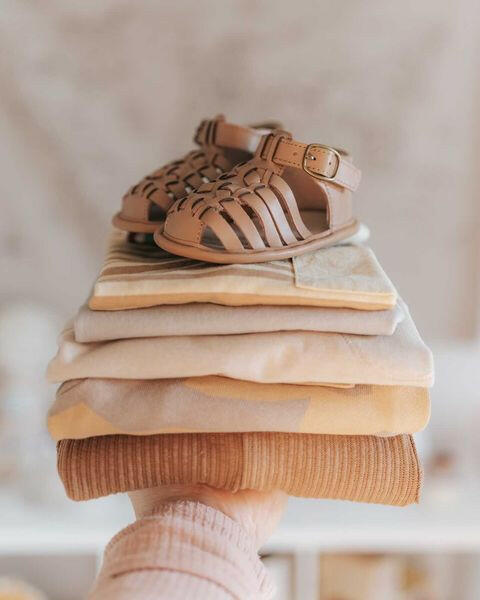 Leather Indie Sandal | Color 'Tan' | Soft Sole Consciously Baby