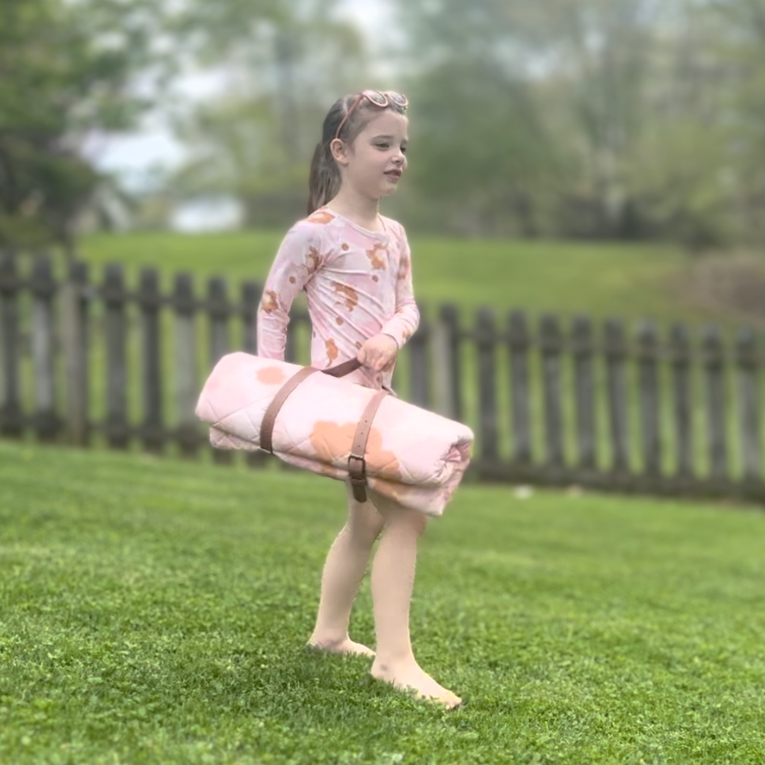 Blush Meadow Quilted Water Resistant Beach Mat