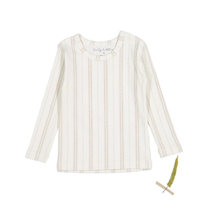 The Printed Long Sleeve Tee - Mist Stripe