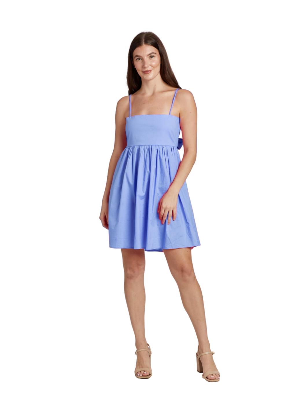 Eloise Bow Back Dress - French Blue