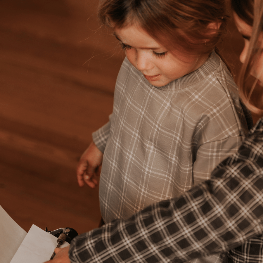 The Corduroy Tunic - Steel Check