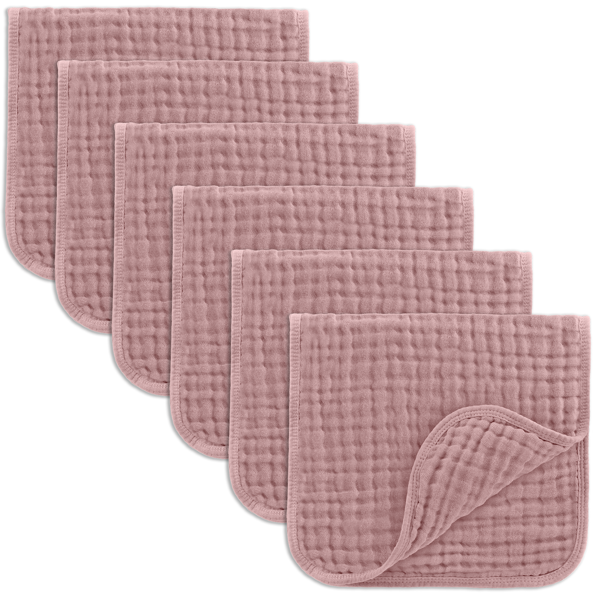 Muslin Burp Cloths in Mauve