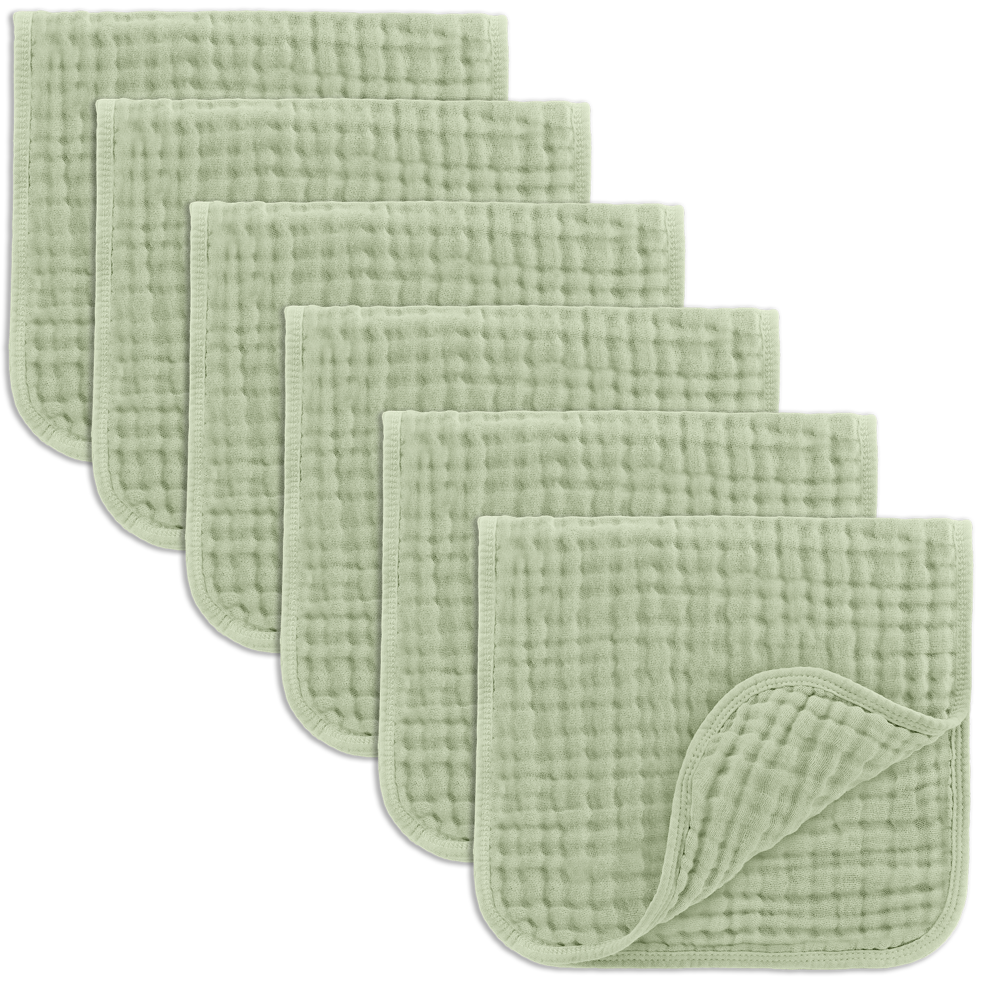 Muslin Burp Cloths in Sage