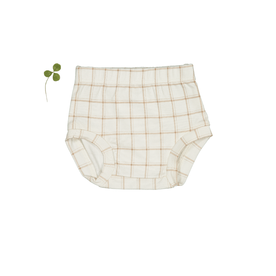 The Printed Bloomer - Tan Grid Bloomer Lovely Littles
