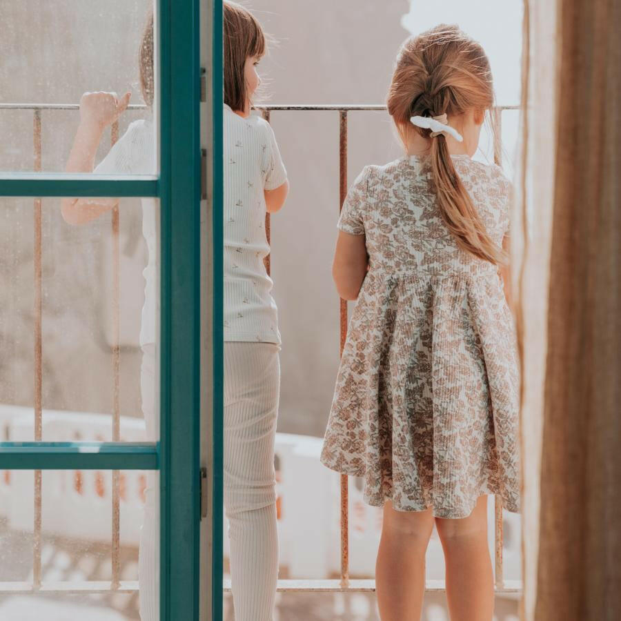 The Printed Short Sleeve Dress - Delilah Short Sleeve Dress Lovely Littles