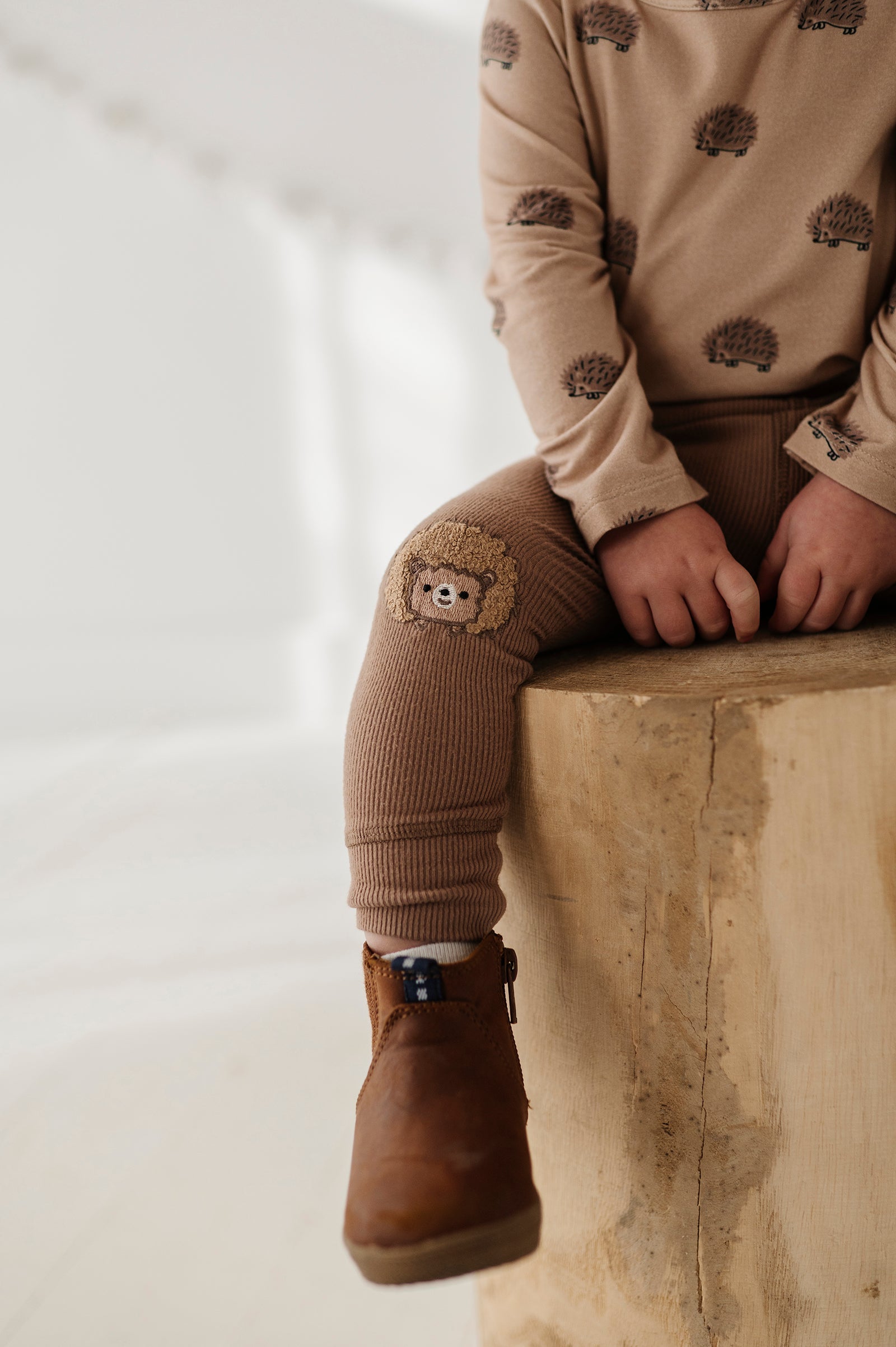 Patch Ribbed Leggings