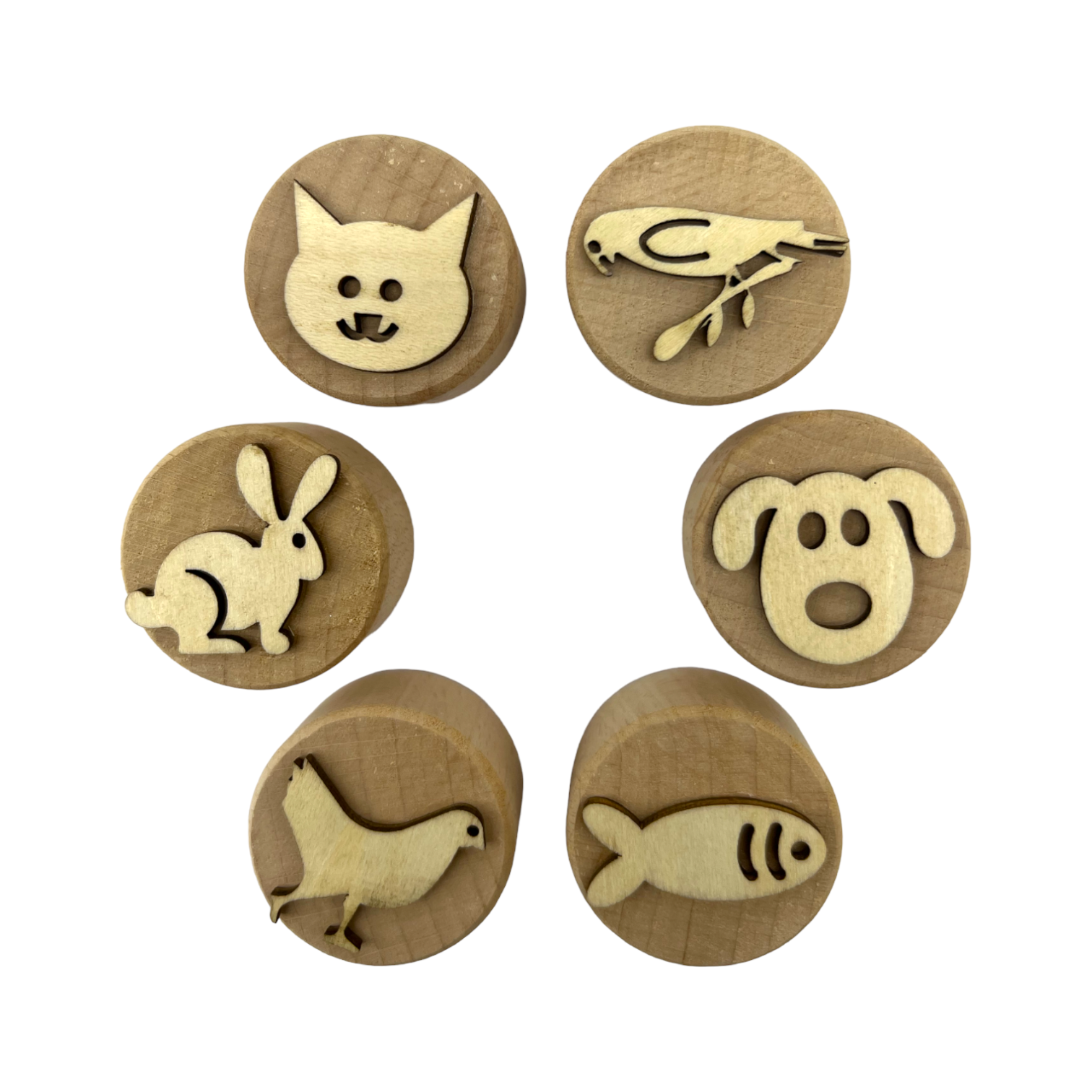 **Pre-order (Ships in 3-4 Weeks)**Wooden Playdough Stampers Set