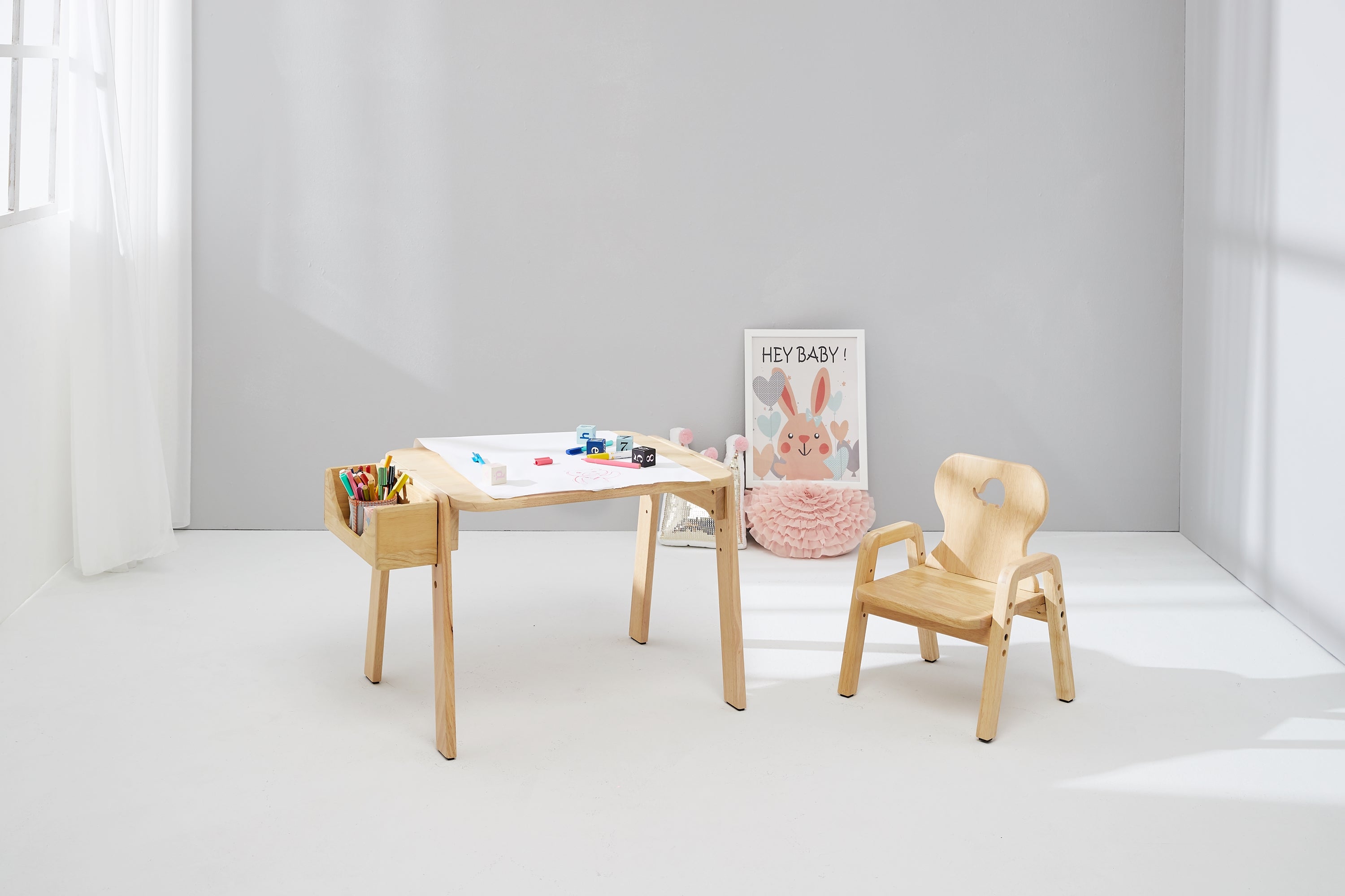 Mesasilla Kids Activities Table Set with Bear, Elephant, Car,and Rabbit - Includes Chair MesaSilla USA
