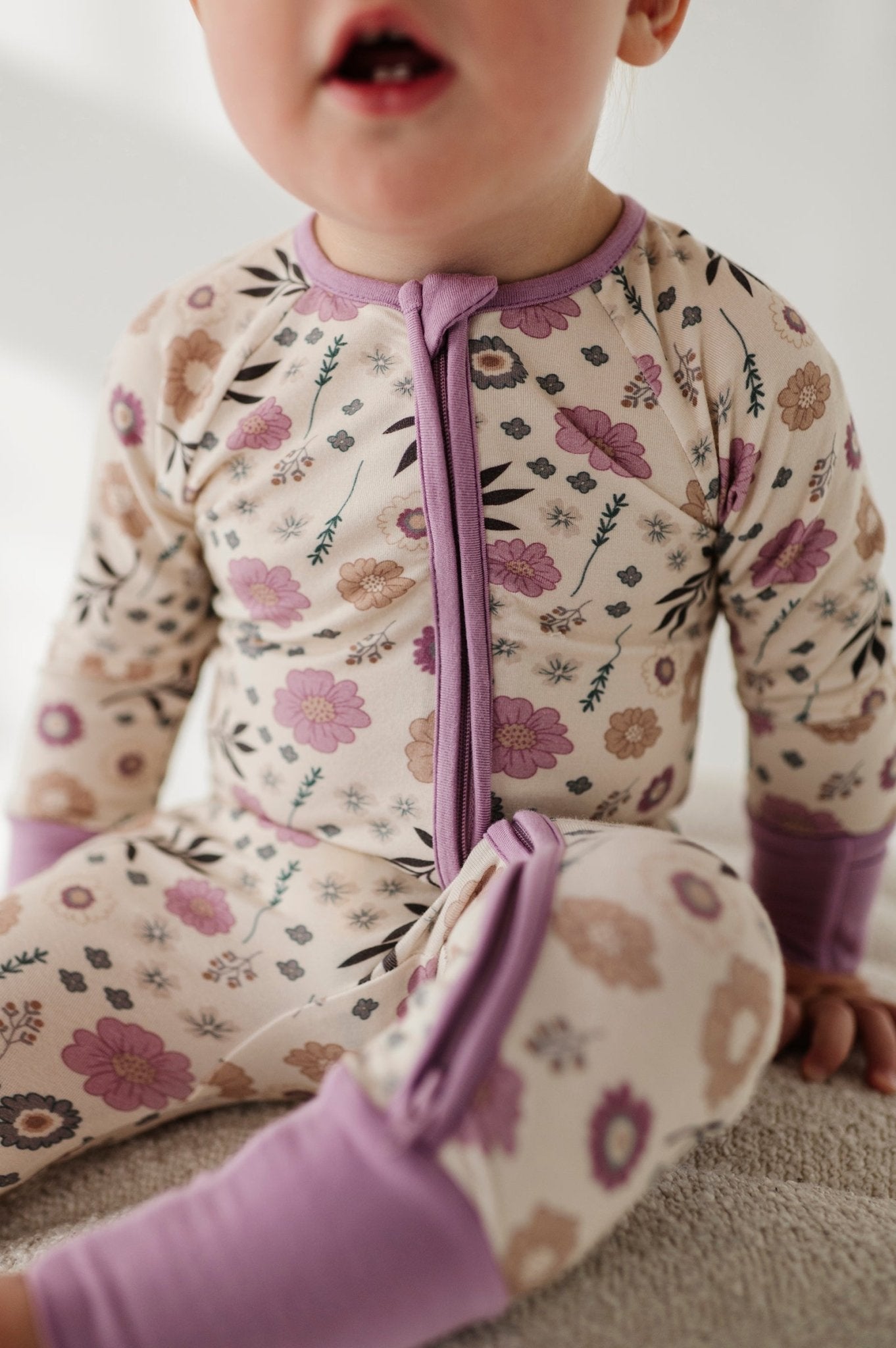 Baby Girl Long Sleeve Zip Romper