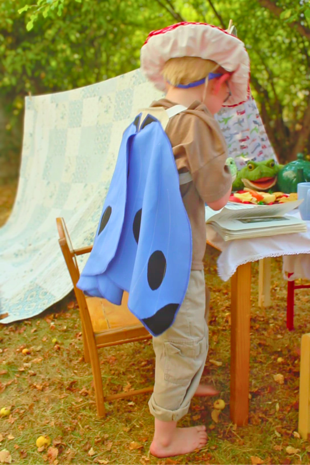 Spotted Blue Butterfly Wings Costume