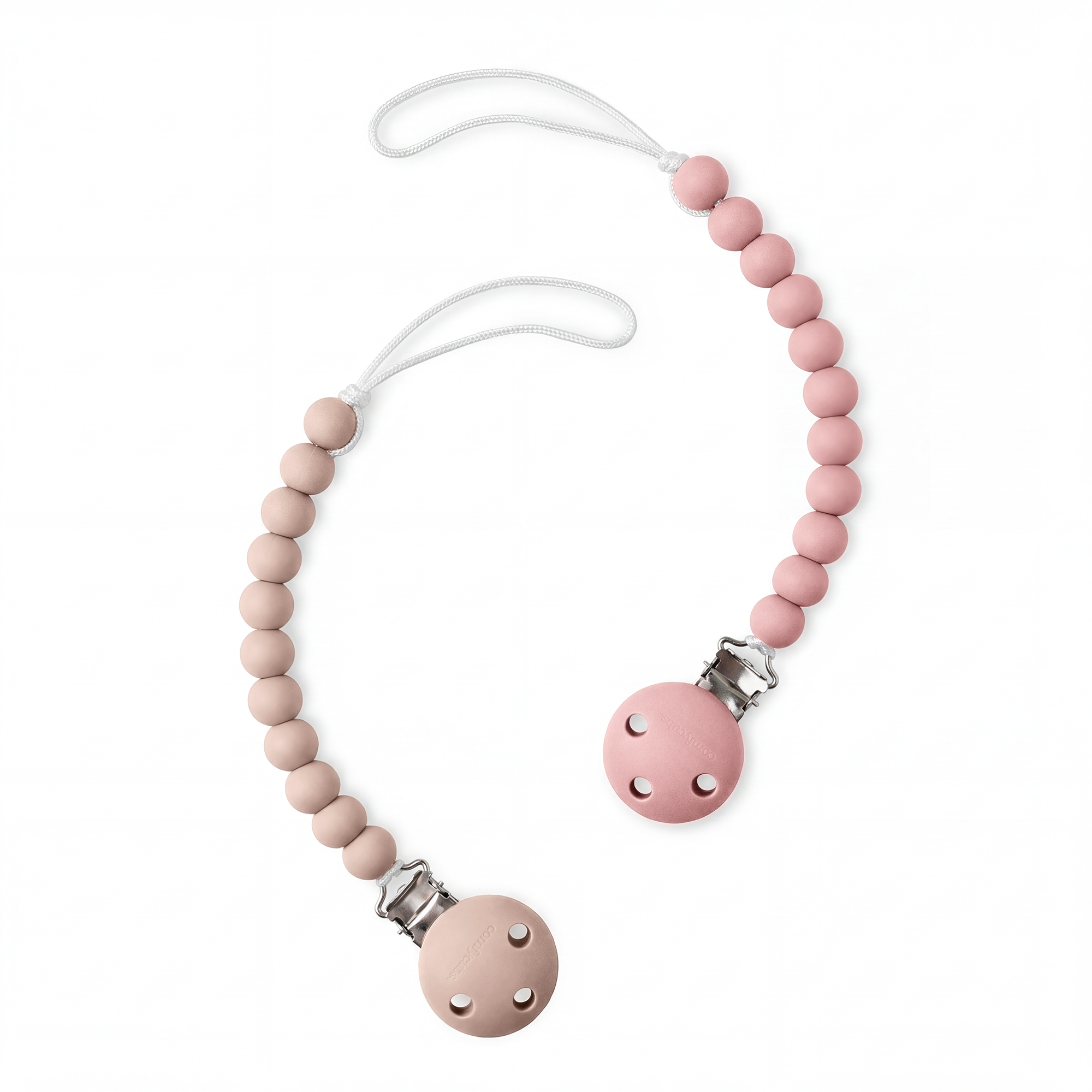 Pacifier Clips in Blush and Mauve, 2 Pack