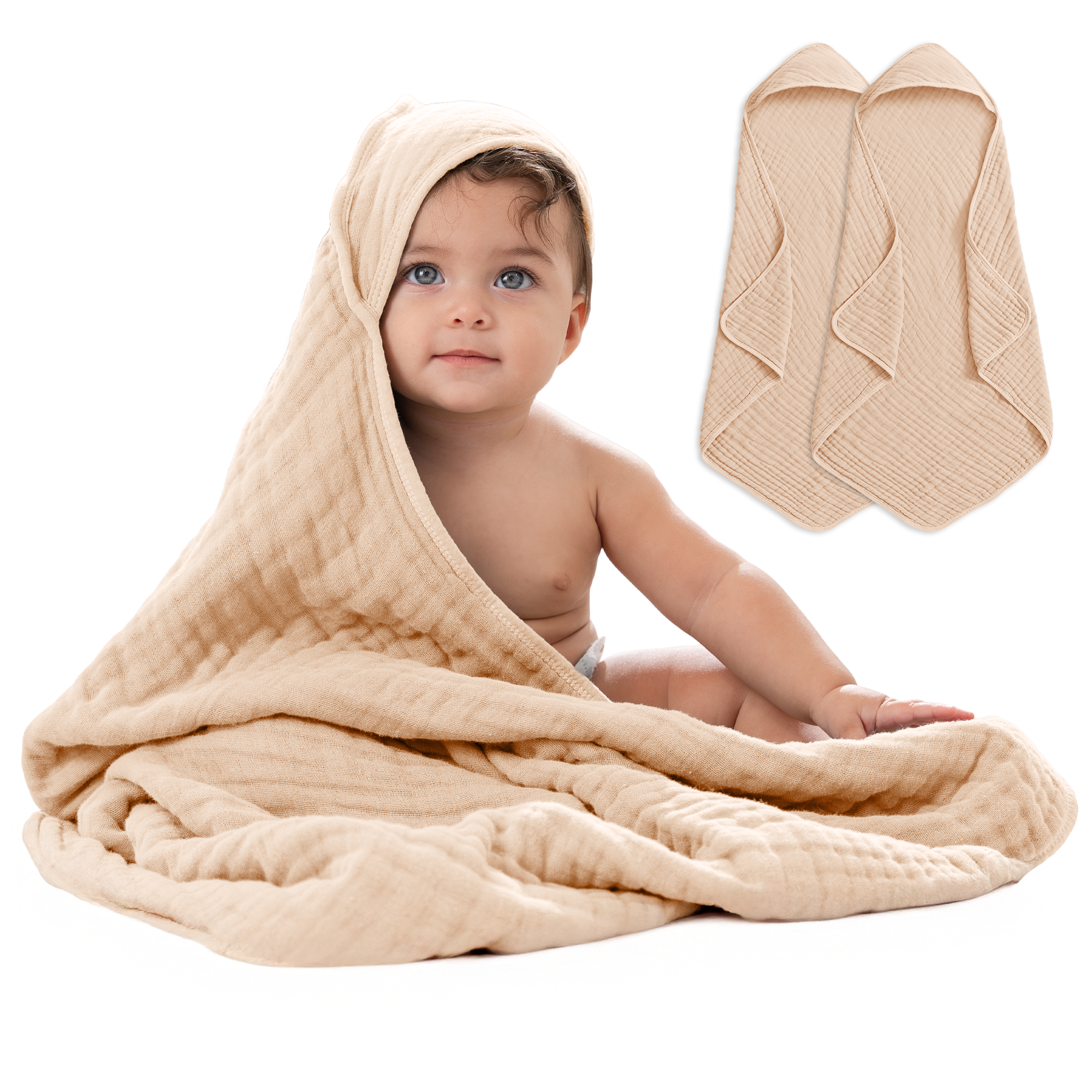 Baby Hooded Towels in Cream