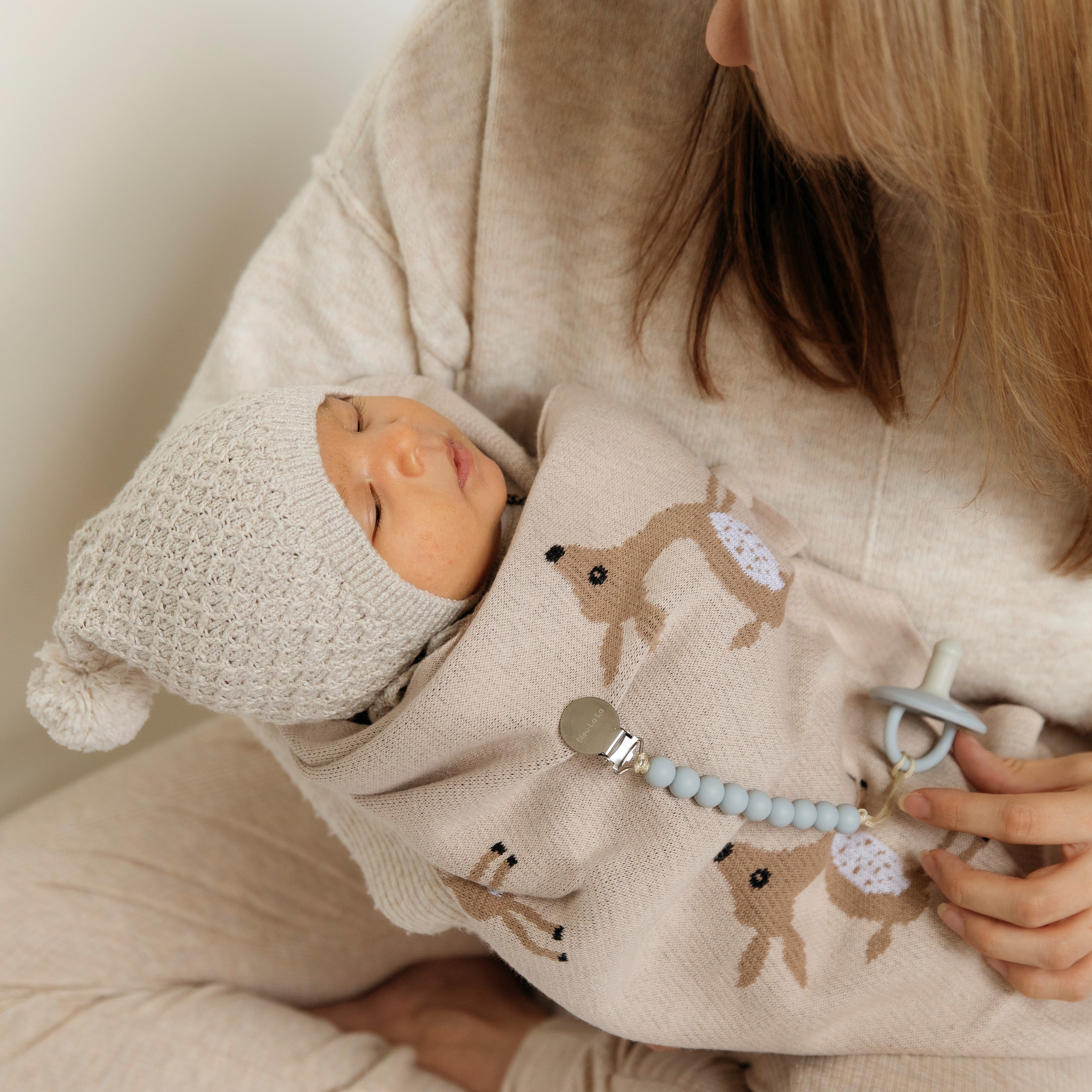 Whimsy Collection - Luxury 100% Cotton Knit Swaddle Baby Blanket