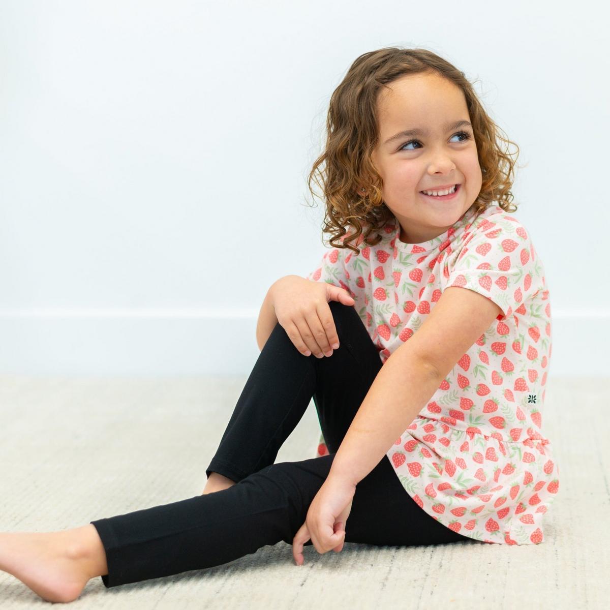 Ruffle Bottom Tee - Strawberry Basil