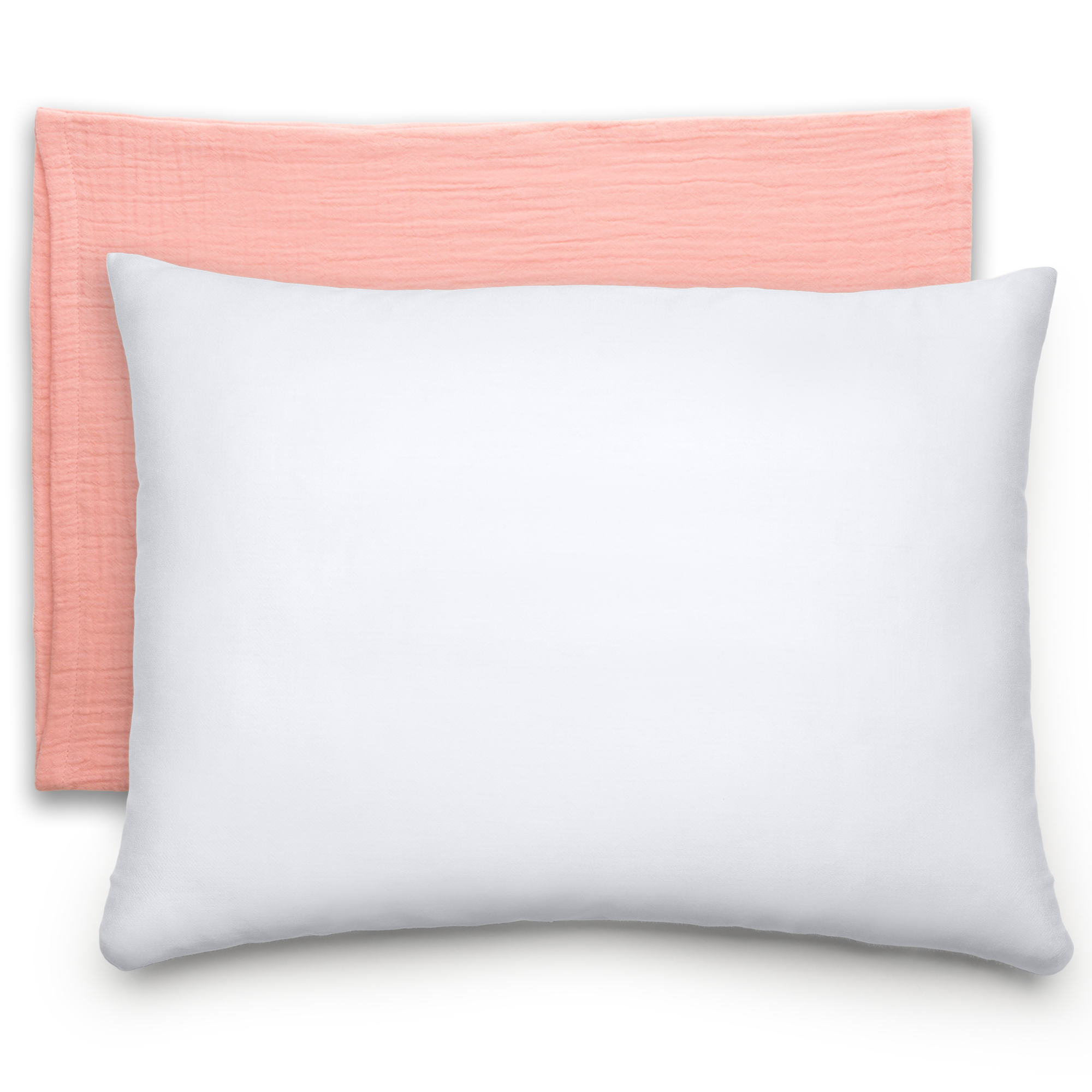 Toddler Pillows with Soft Muslin Pillow Case in Blush