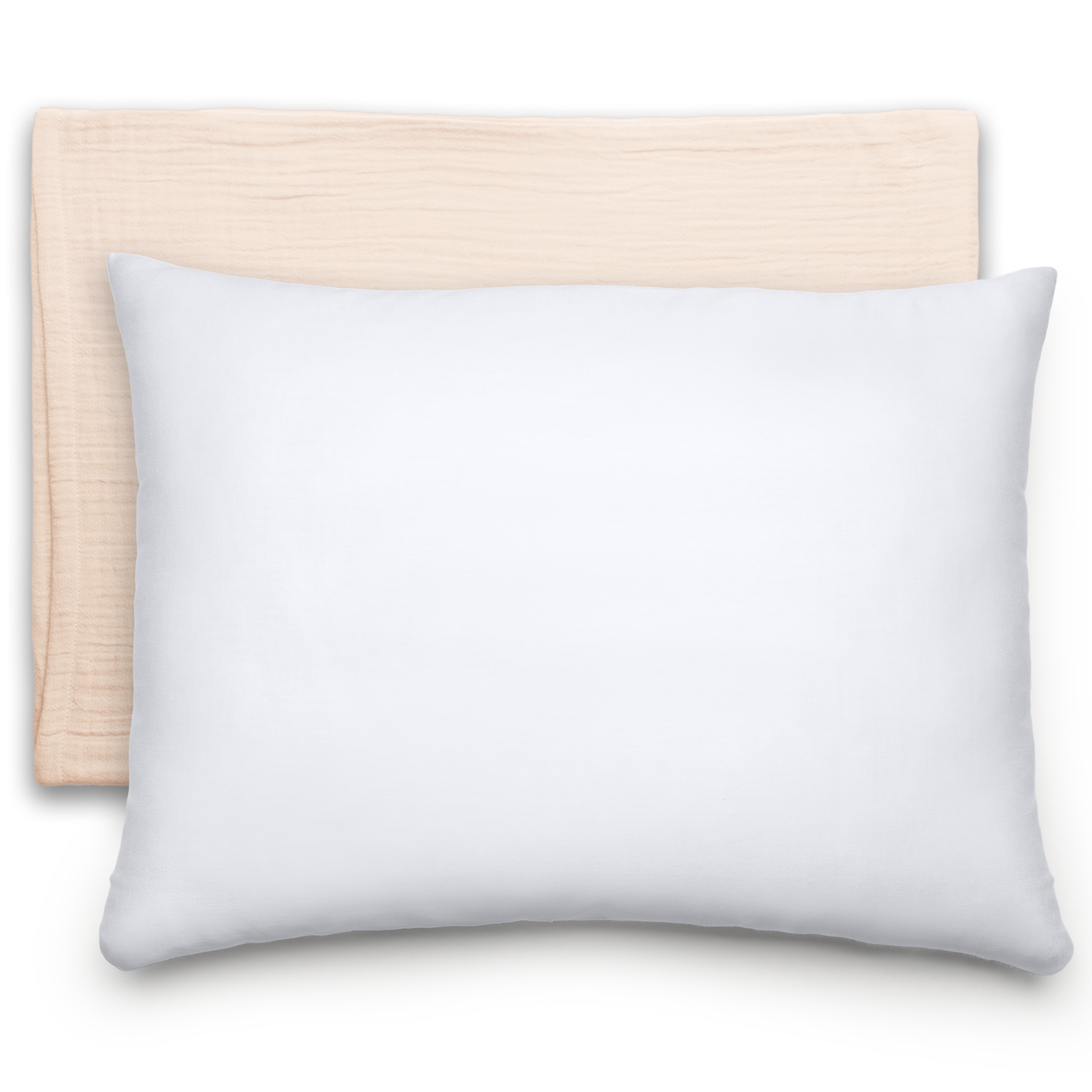 Toddler Pillows with Soft Muslin Pillow Case in Cream