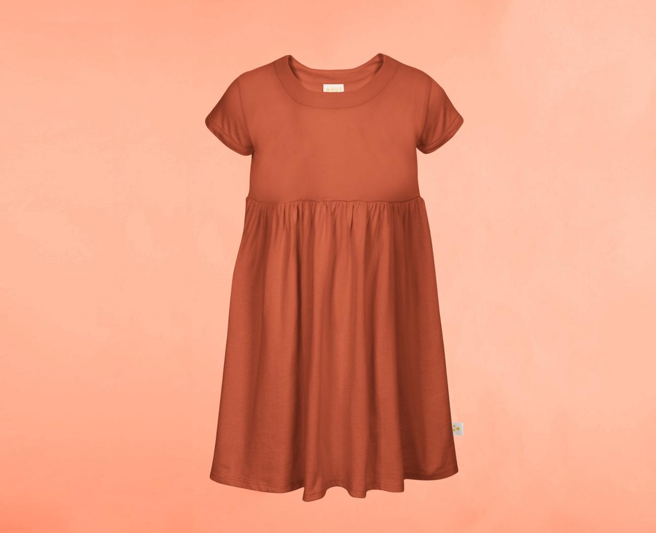 Organic Cotton Dress - Rust