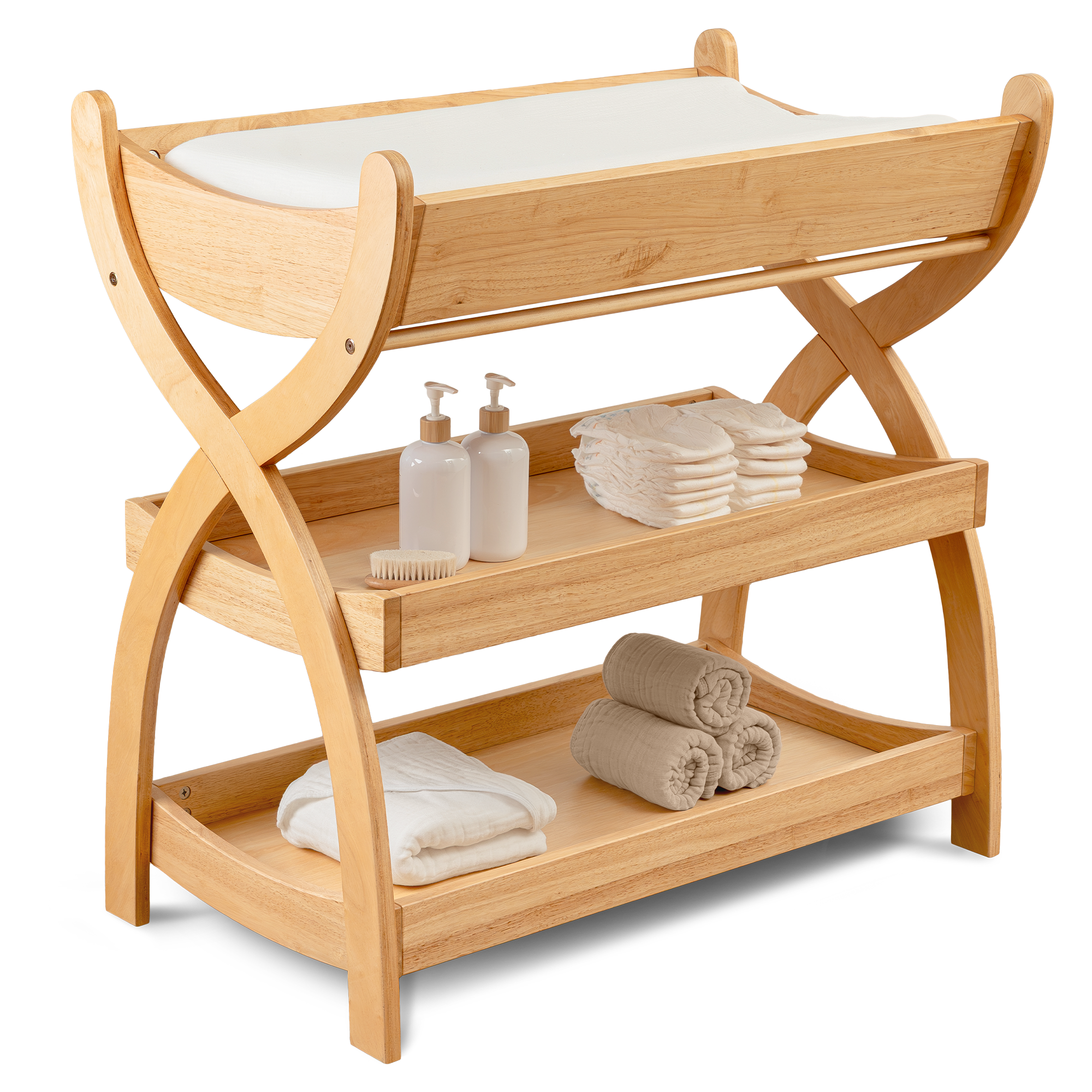 Baby Changing Table by Comfy Cubs - Natural Wood