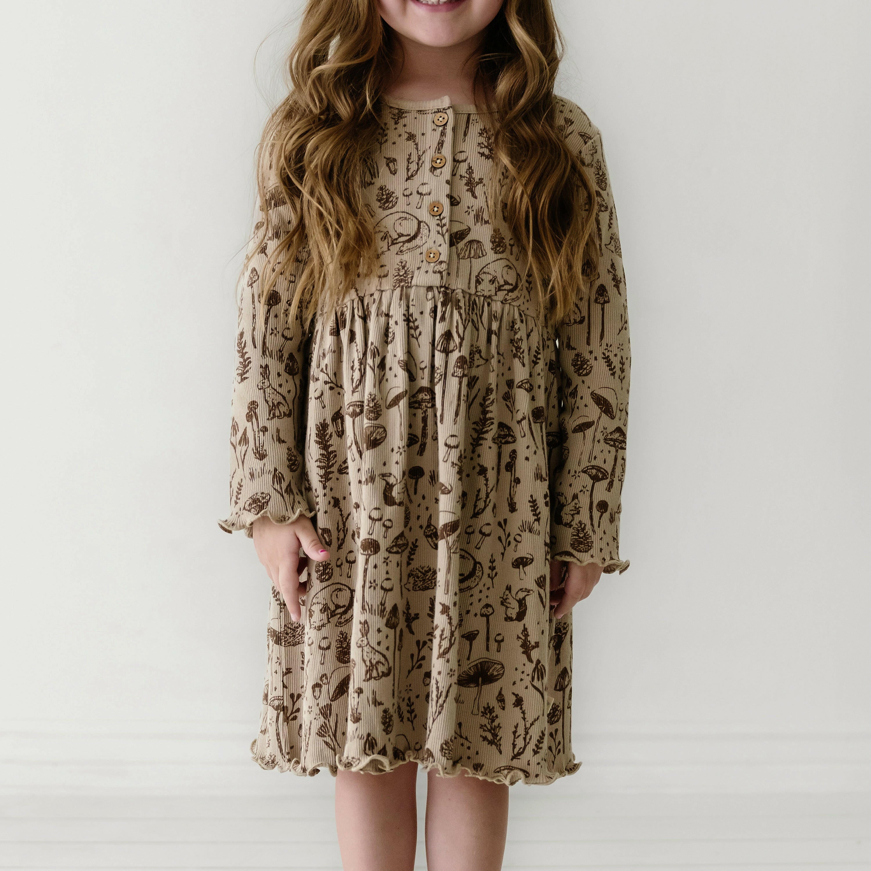 Organic Girls Twirl Dress - Woodland Twirl Dress Makemake Organics