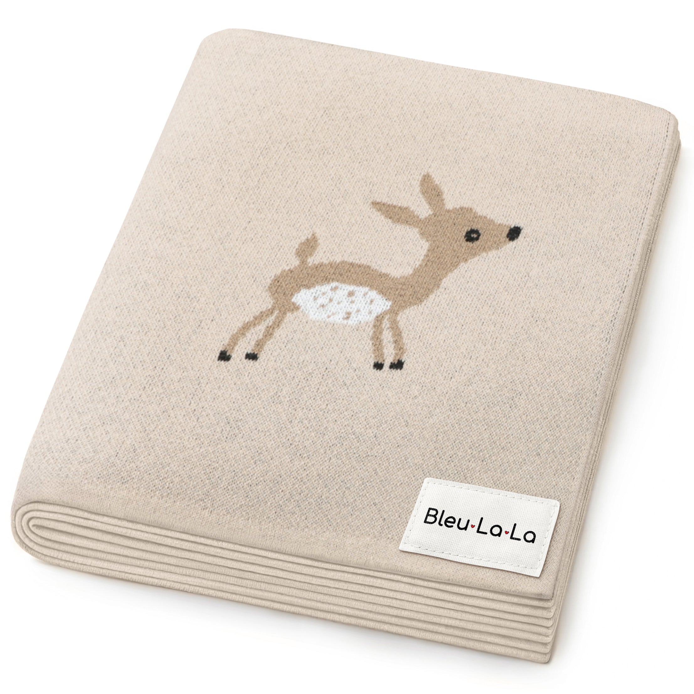 Luxury Cotton Deer Knit Swaddle Baby Blanket