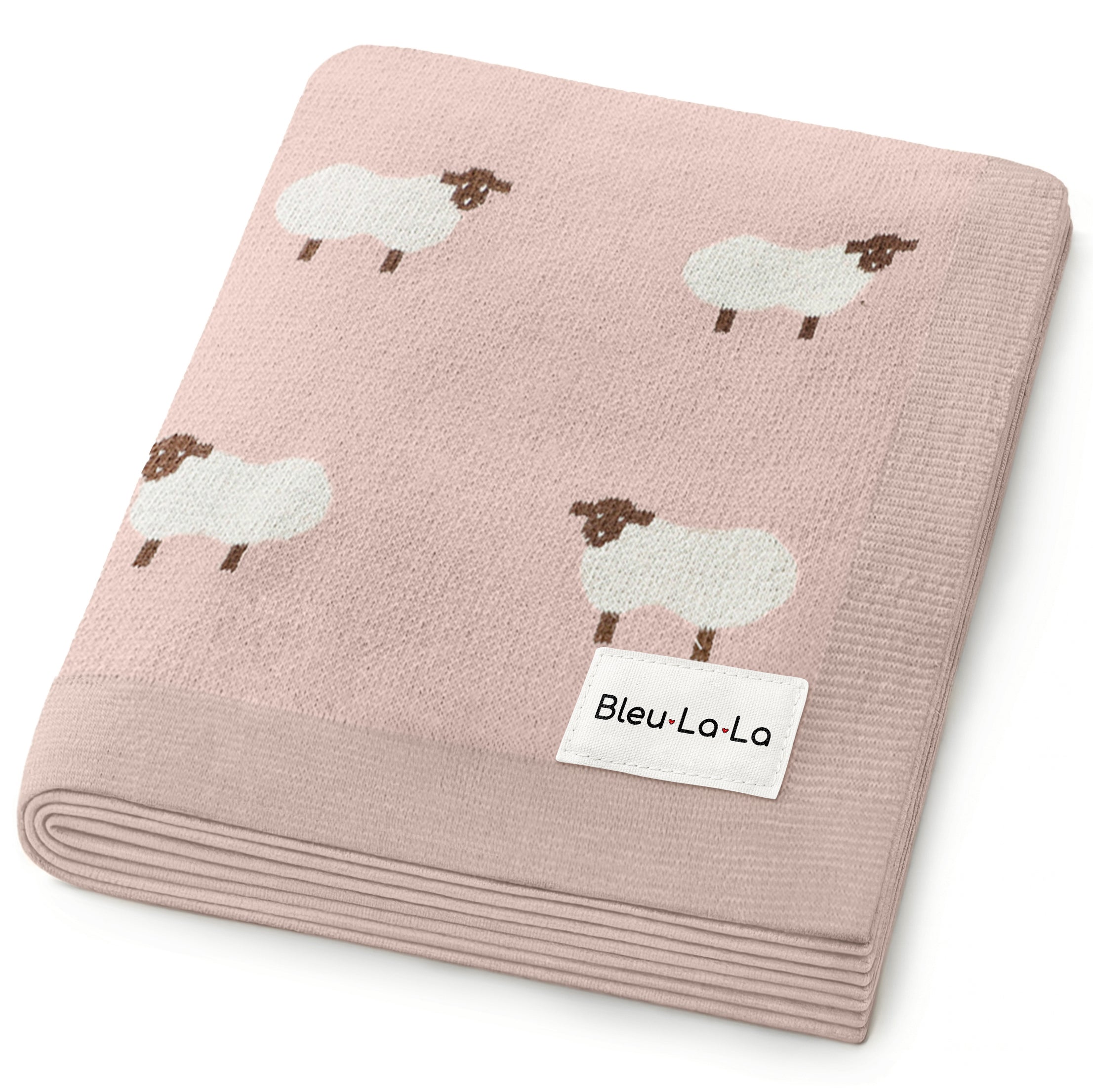 Sheep Knit Receiving Baby Blanket
