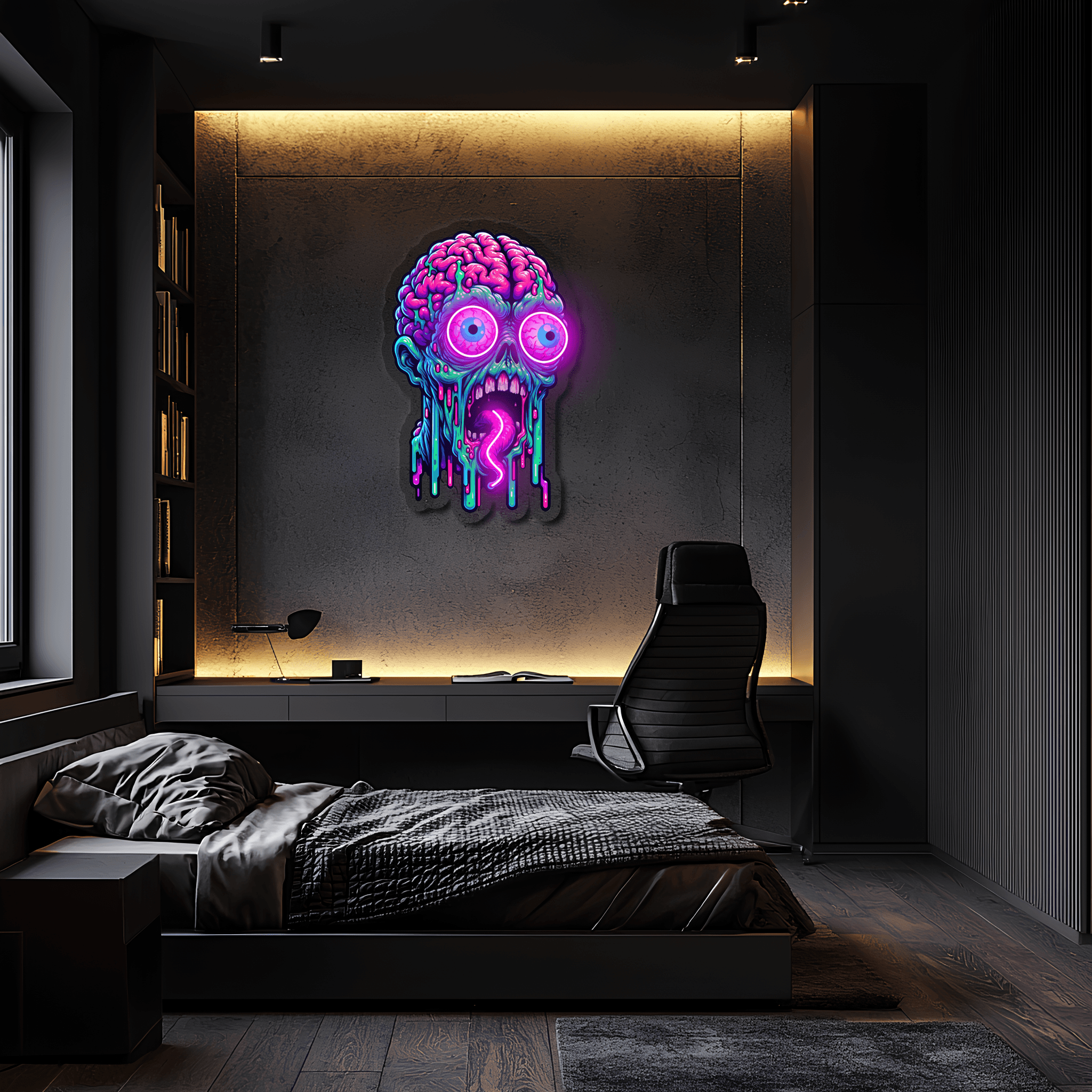 UV Printed Skull Neon Sign, Neon Wall Art, Neon Light Sign, Custom Neon Sign, UV Print Neon Sign, Acrylic Neon Sign, Housewarming Gifts