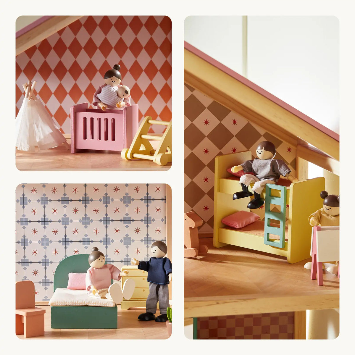 Tiny Land® Sweetwood Pegasus Dollhouse & Wooden Dollhouse Dolls