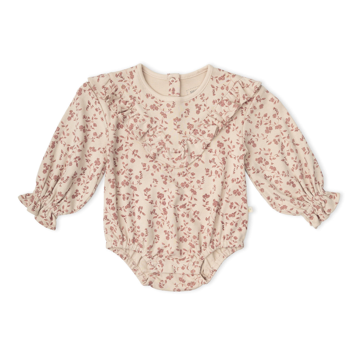 Organic Ruffle Bubble Romper - Petal Whispers