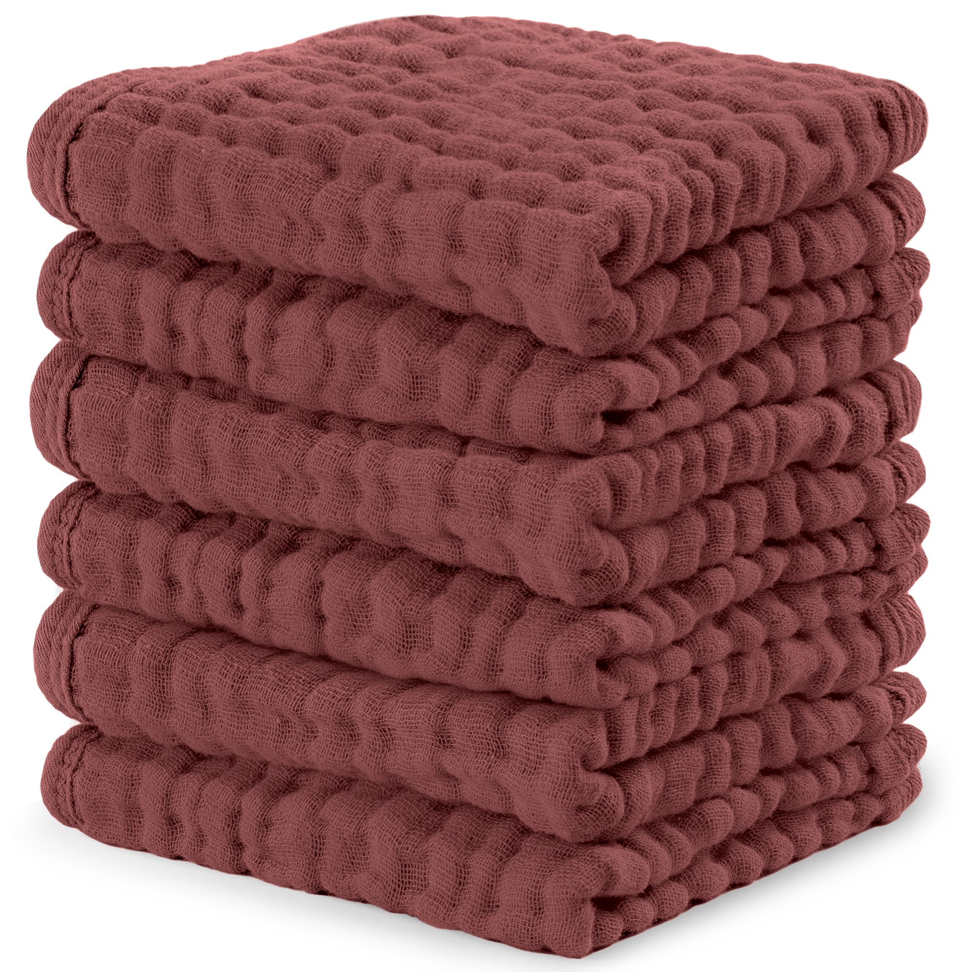 Muslin Washcloths in Wine