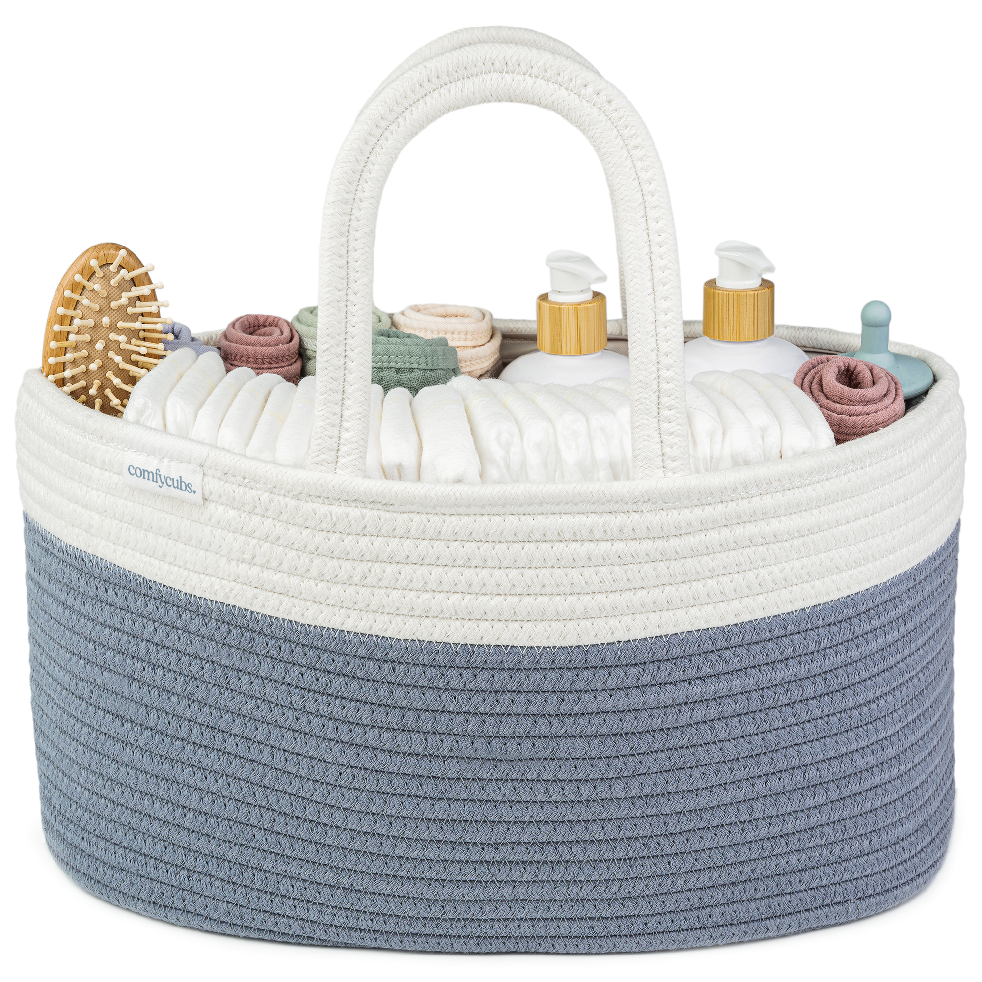 Rope Diaper Caddy in Pacific Blue