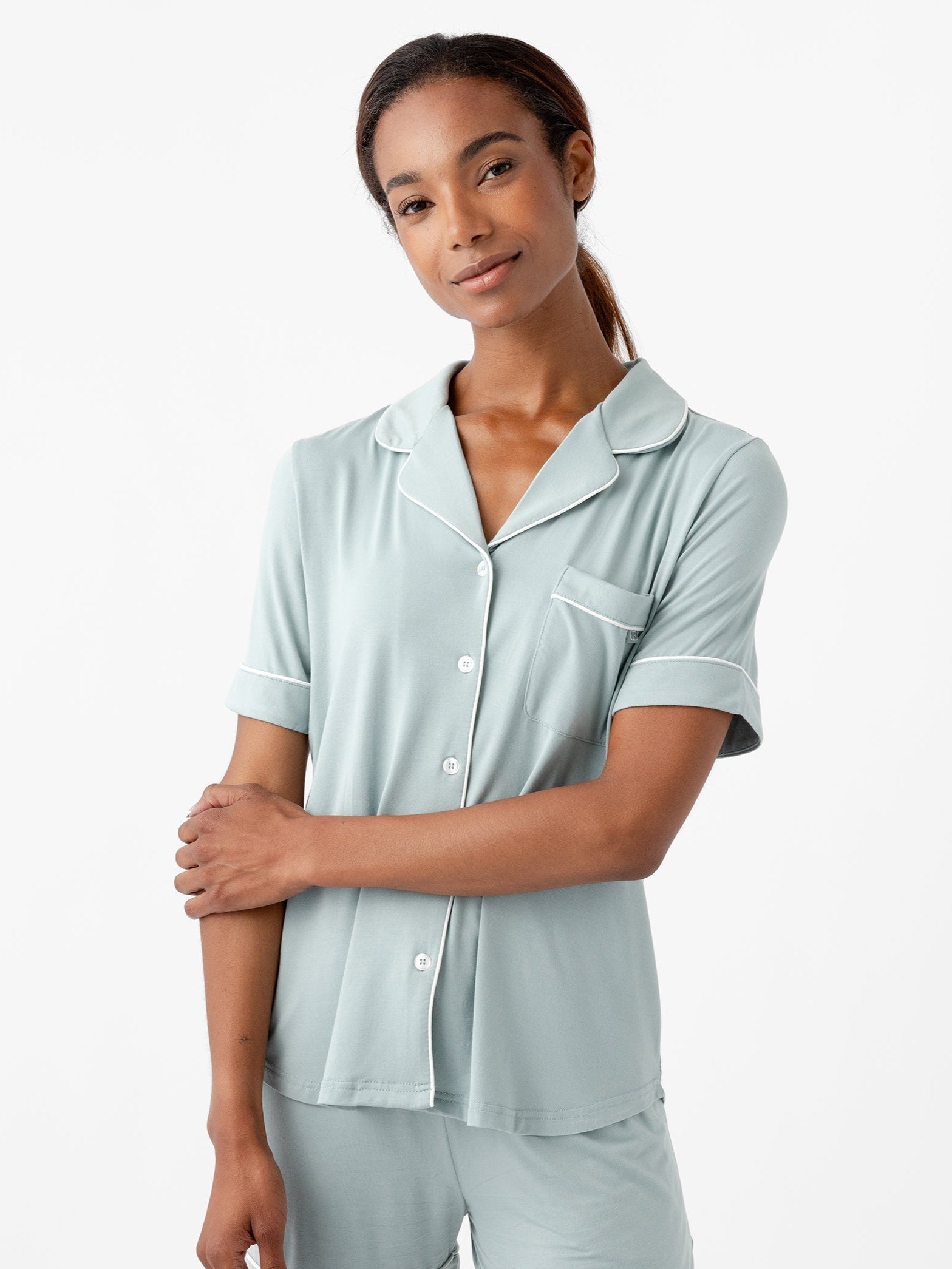 Women's Bamboo Stretch-Knit Short Sleeve Pajama Set