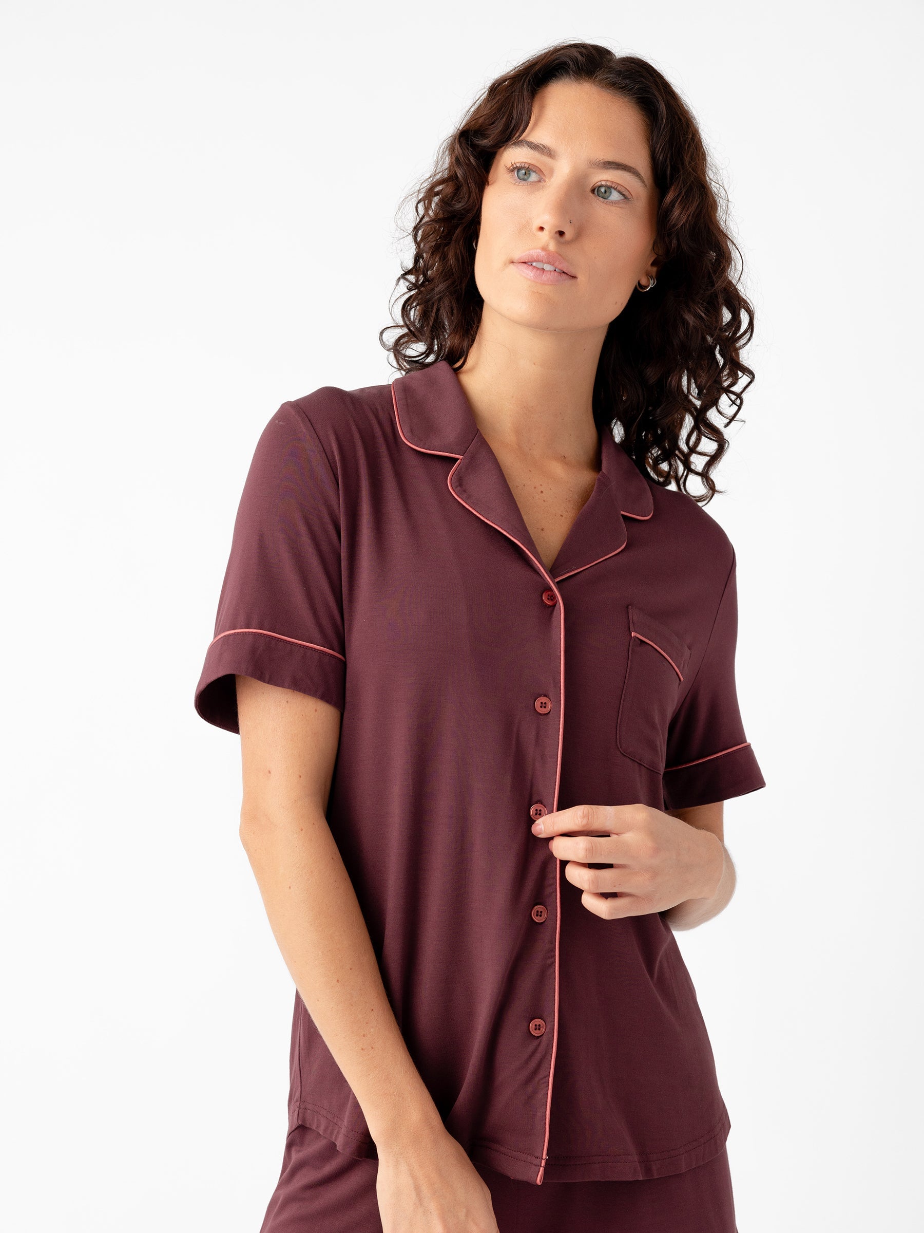 Women's Bamboo Stretch-Knit Short Sleeve Pajama Set