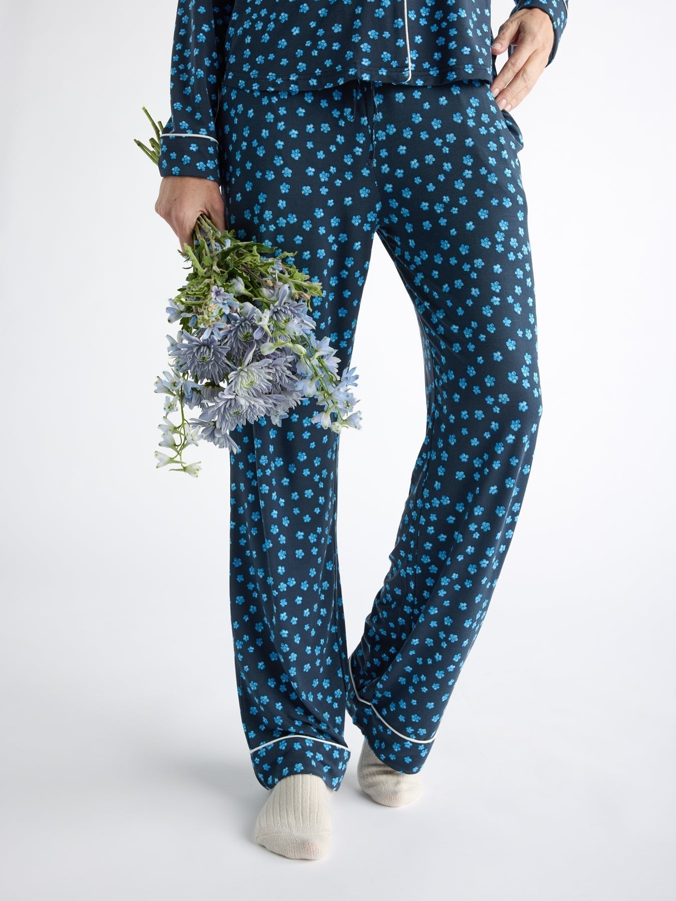 Women's Bamboo Stretch-Knit Short Sleeve & Pant Pajama Set