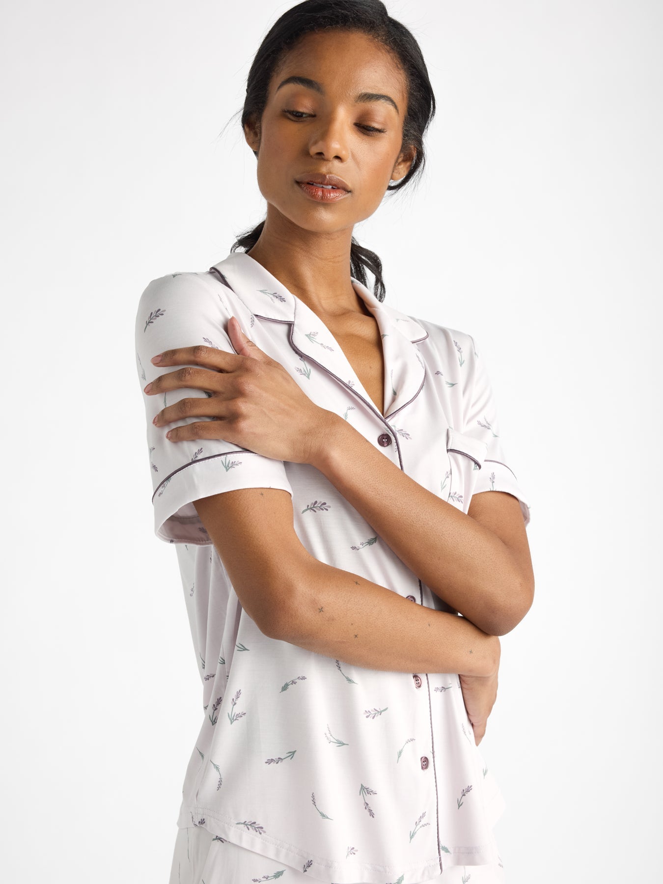 Women's Bamboo Stretch-Knit Short Sleeve & Pant Pajama Set