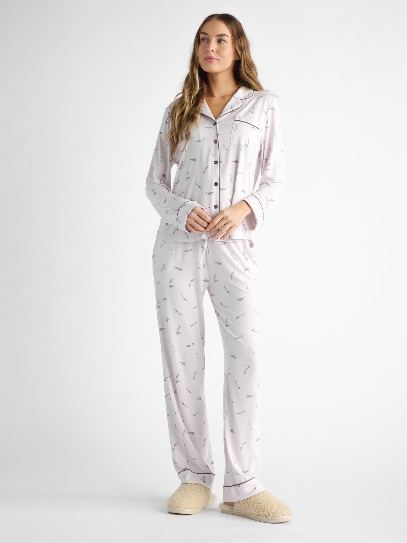 Women's Bamboo Stretch-Knit Long Sleeve Pajama Set