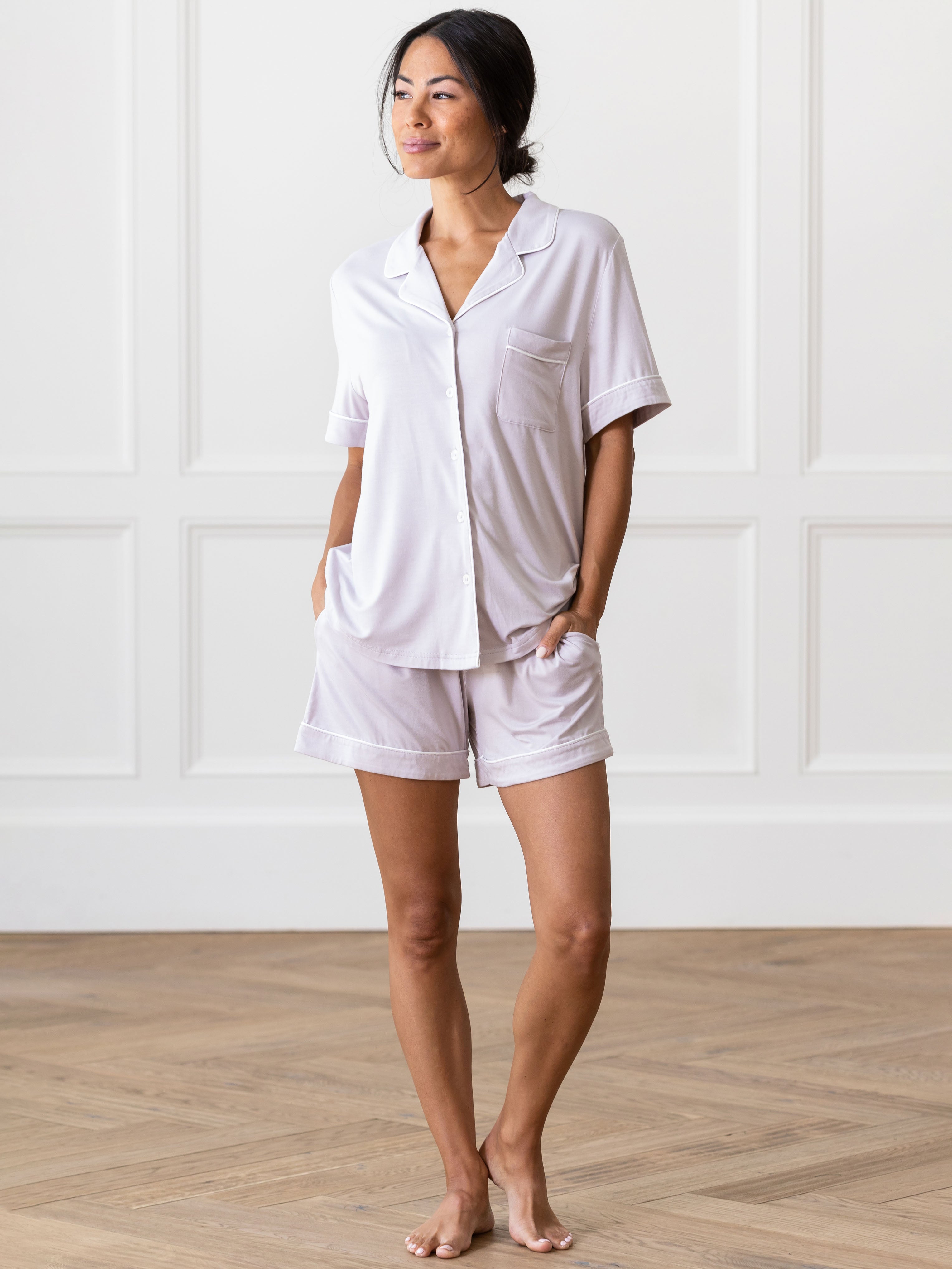 Women's Bamboo Stretch-Knit Short Sleeve Pajama Set