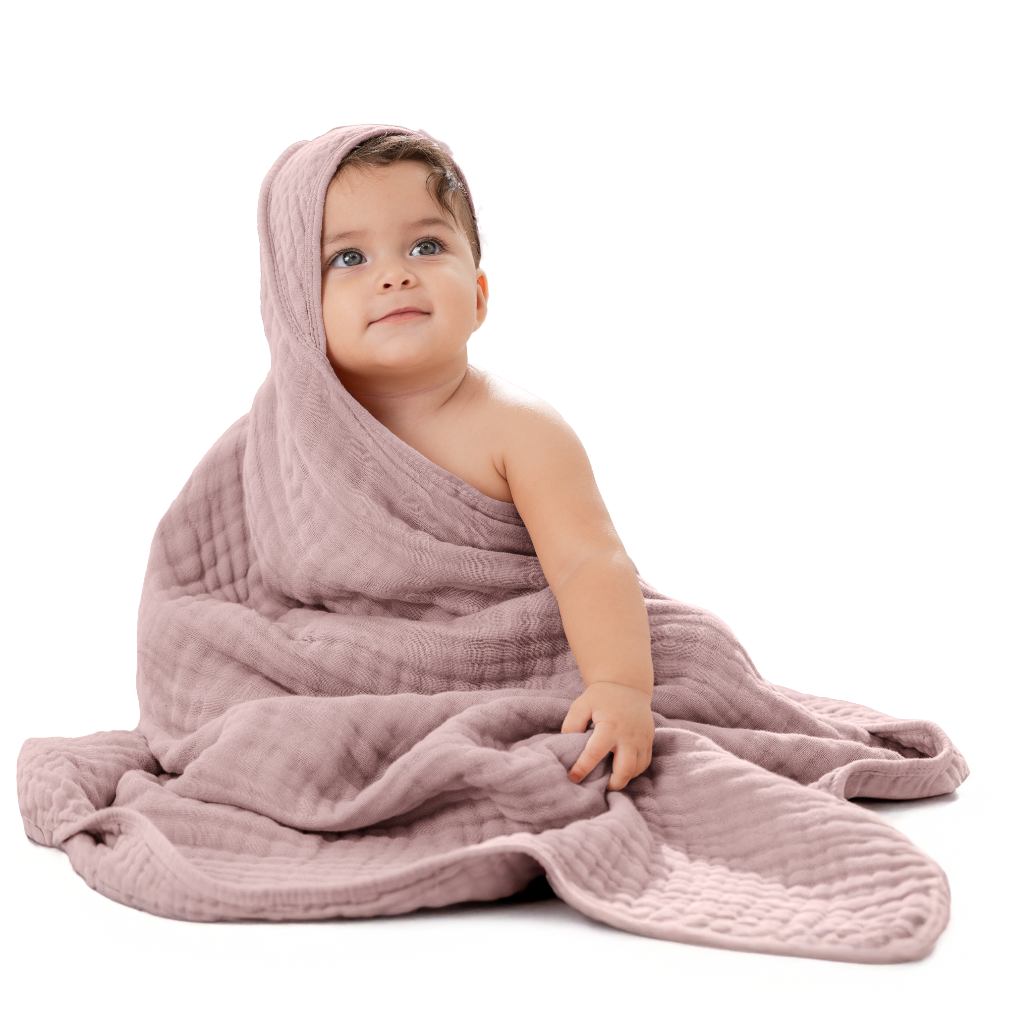 Baby Hooded Towels in Mauve
