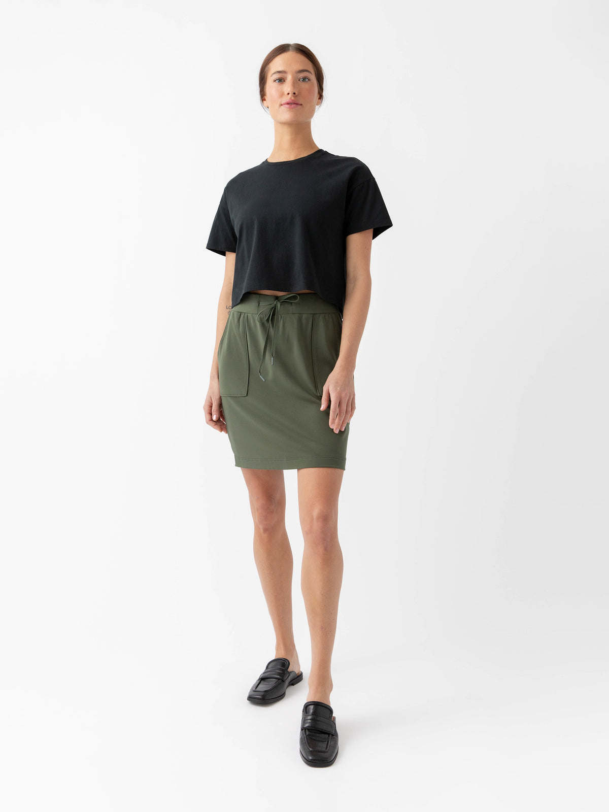 Women's Brushed Bamboo Patch Pocket Skirt