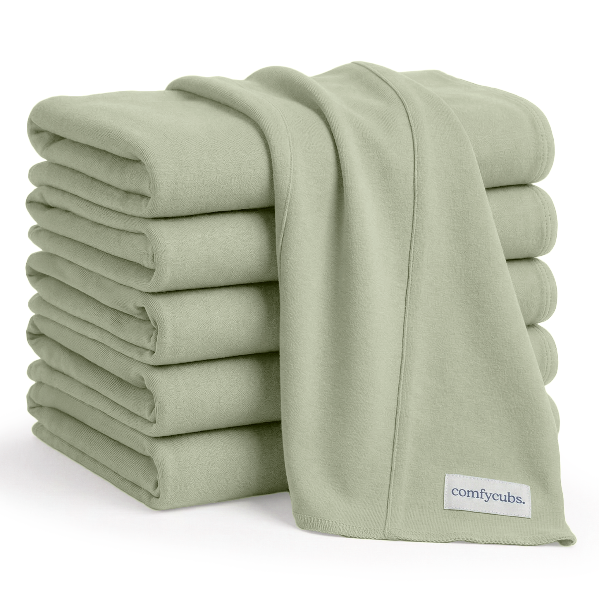 Cotton Burp Cloths in Sage