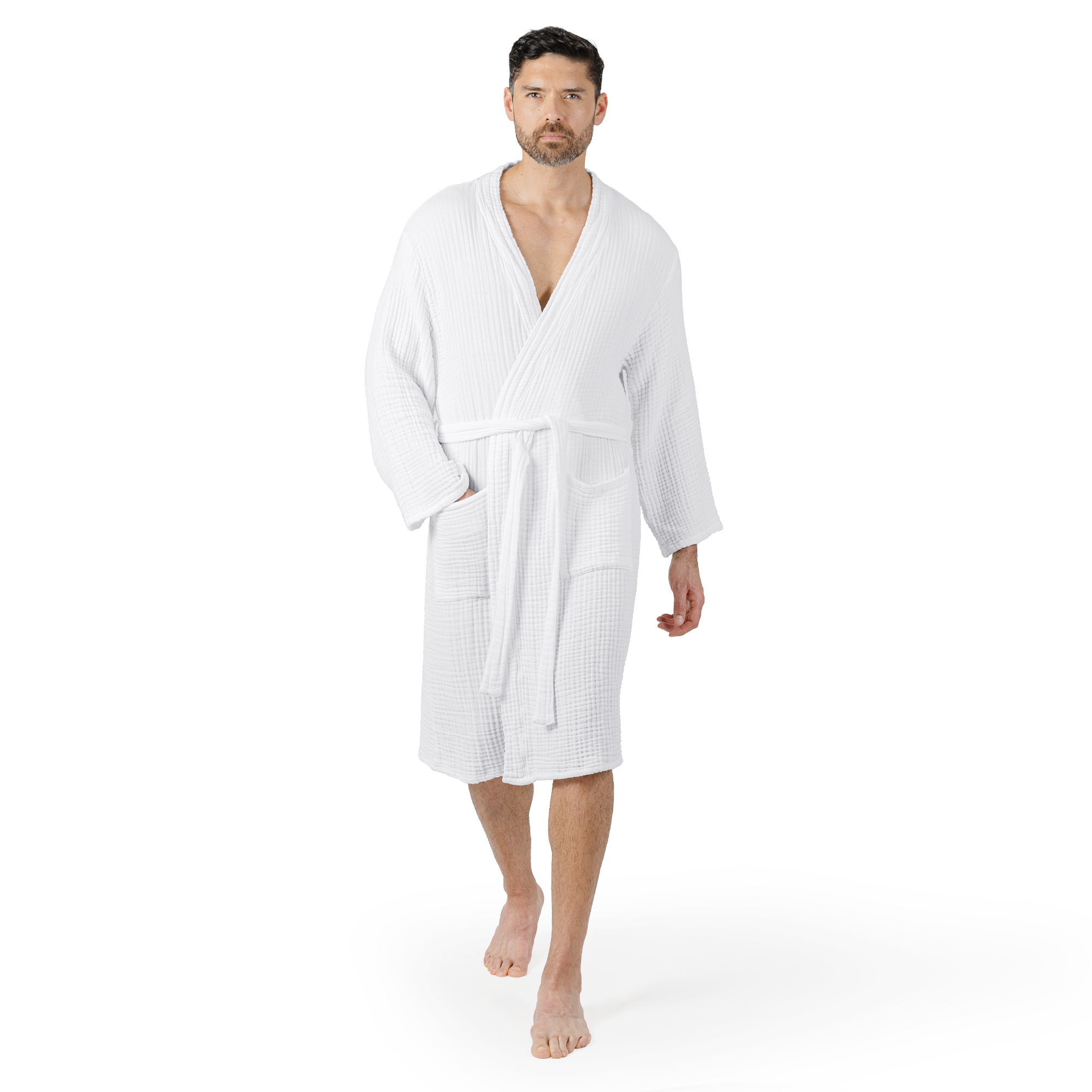 Muslin Bathrobe in White