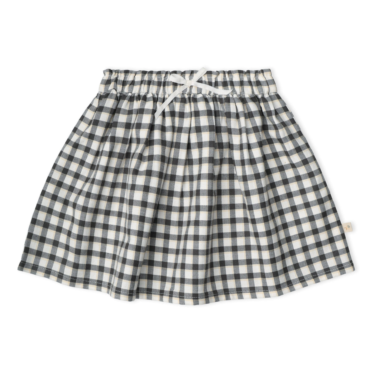 Organic Twill Skirt - Charcoal Plaid