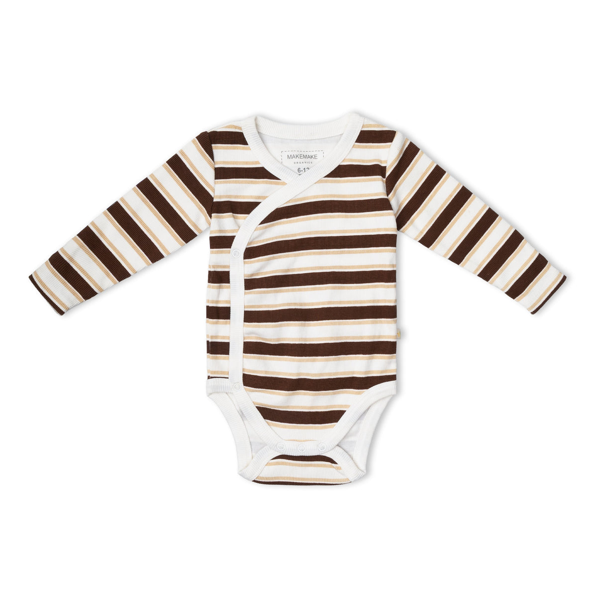 Organic Kimono Onesie & Pants Set - Cocoa Stripe
